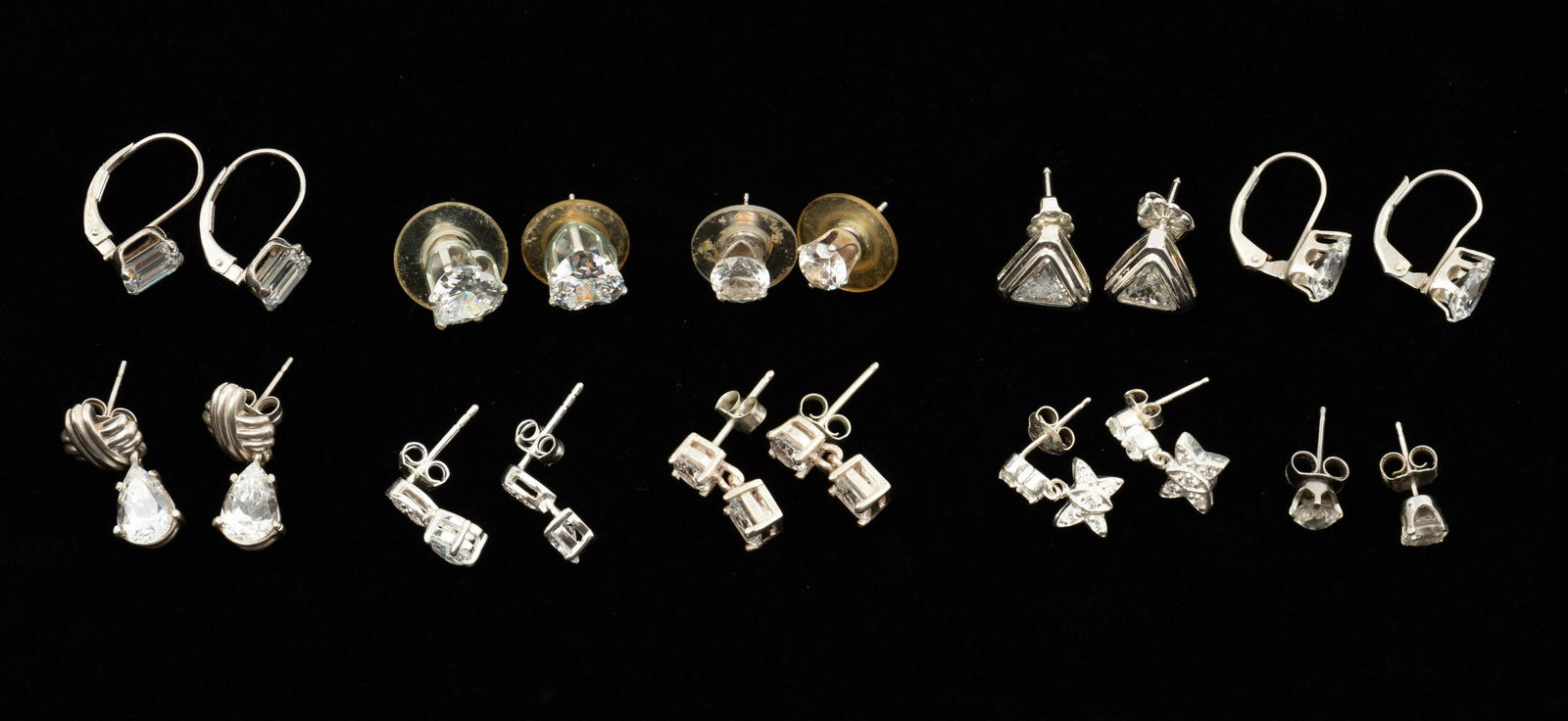10 Pairs of Sterling & CZ Earrings (1 of 20)