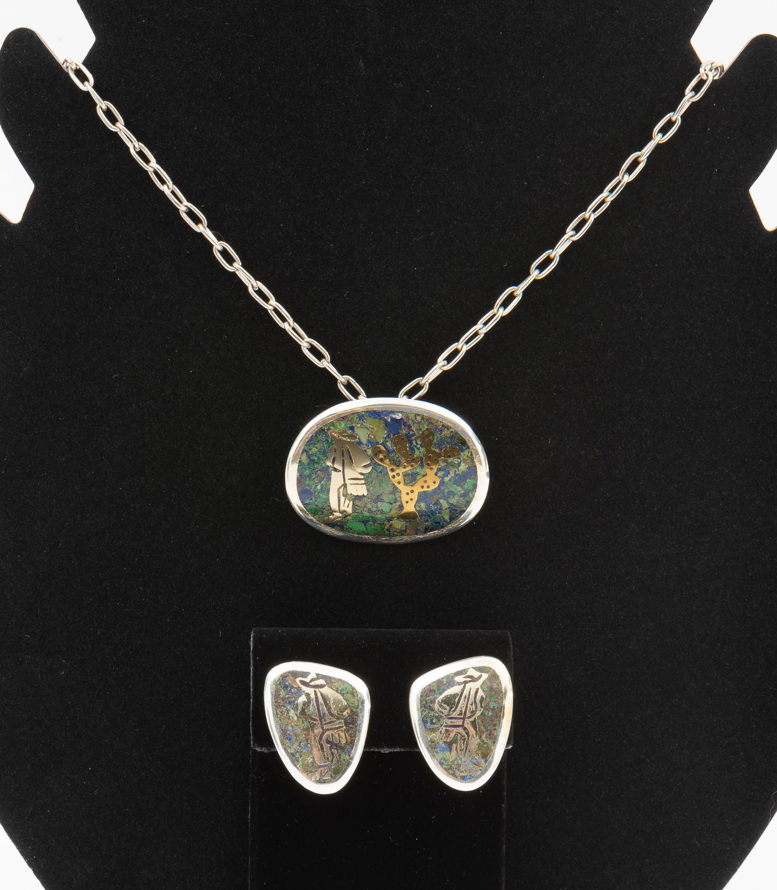 Taxco Earrings & Pendant Brooch on Sterling Chain (1 of 6)