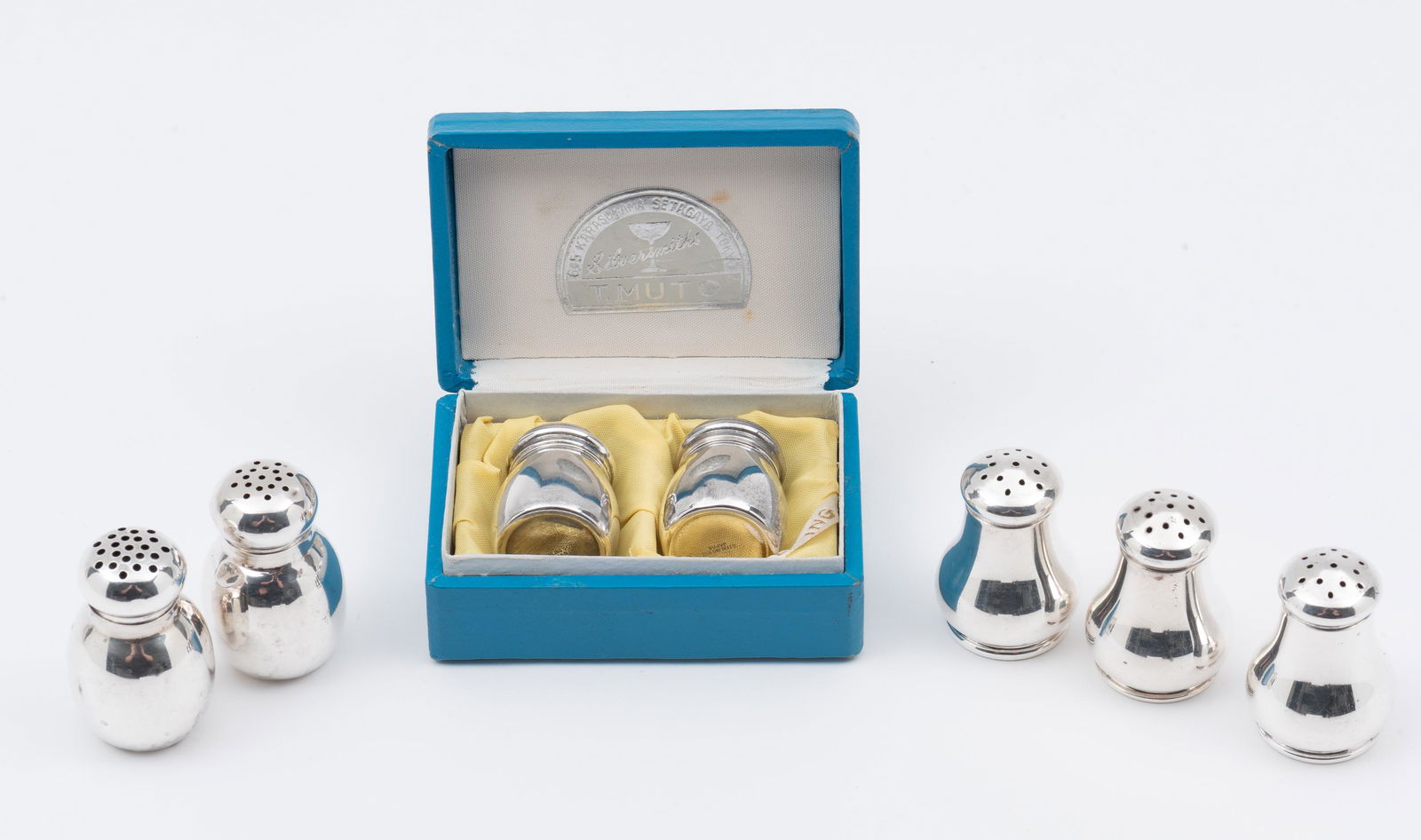 7 Sterling Miniature Salt & Pepper Shakers (1 of 6)
