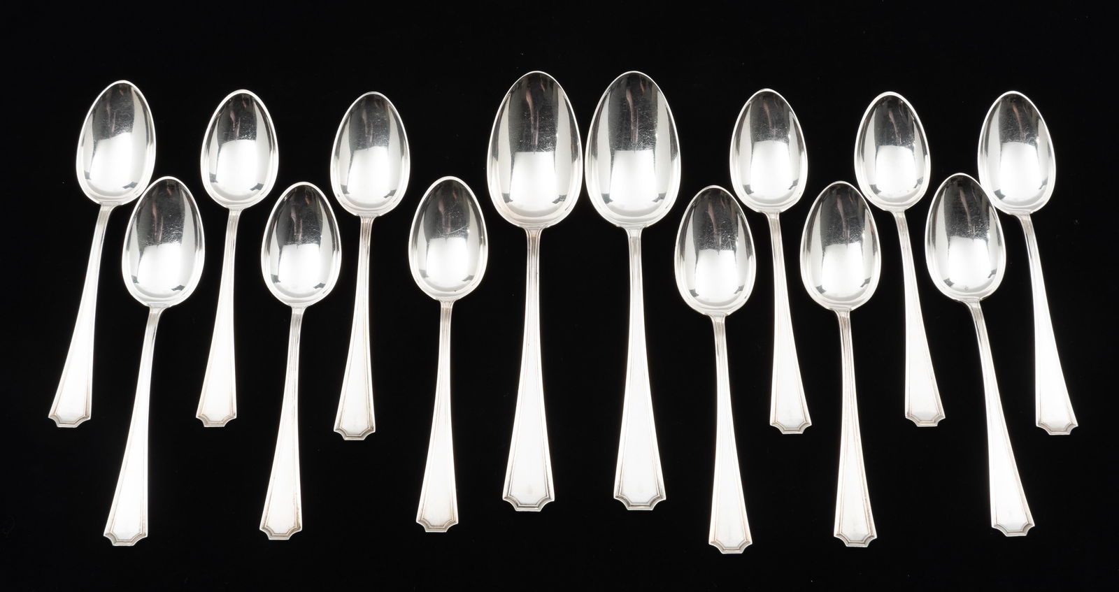 14 Pcs Sterling Gorham Fairfax Serving & Teaspoons (1 of 3)