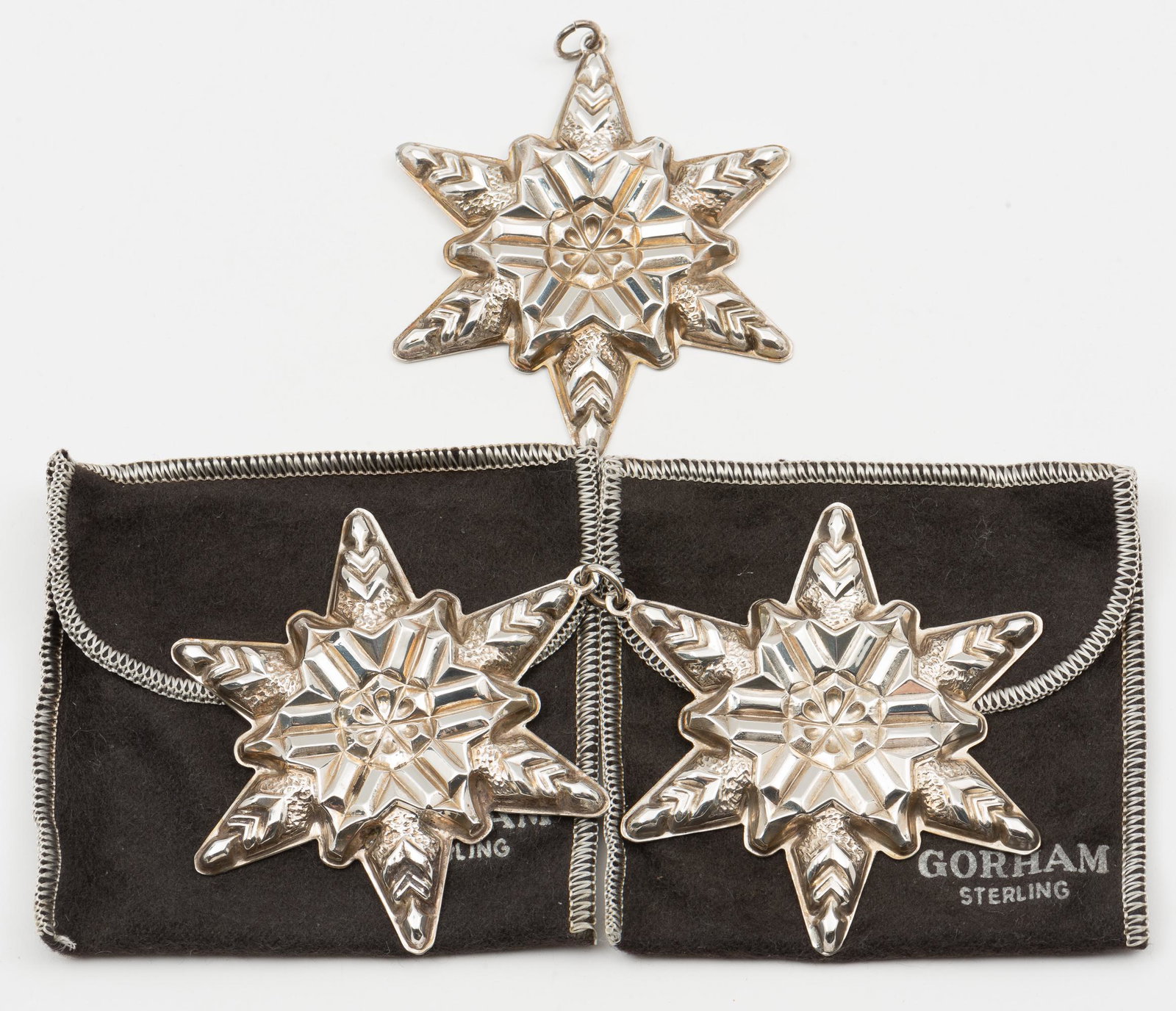 3 Gorham 1970 Christmas Snowflake Ornaments (1 of 2)