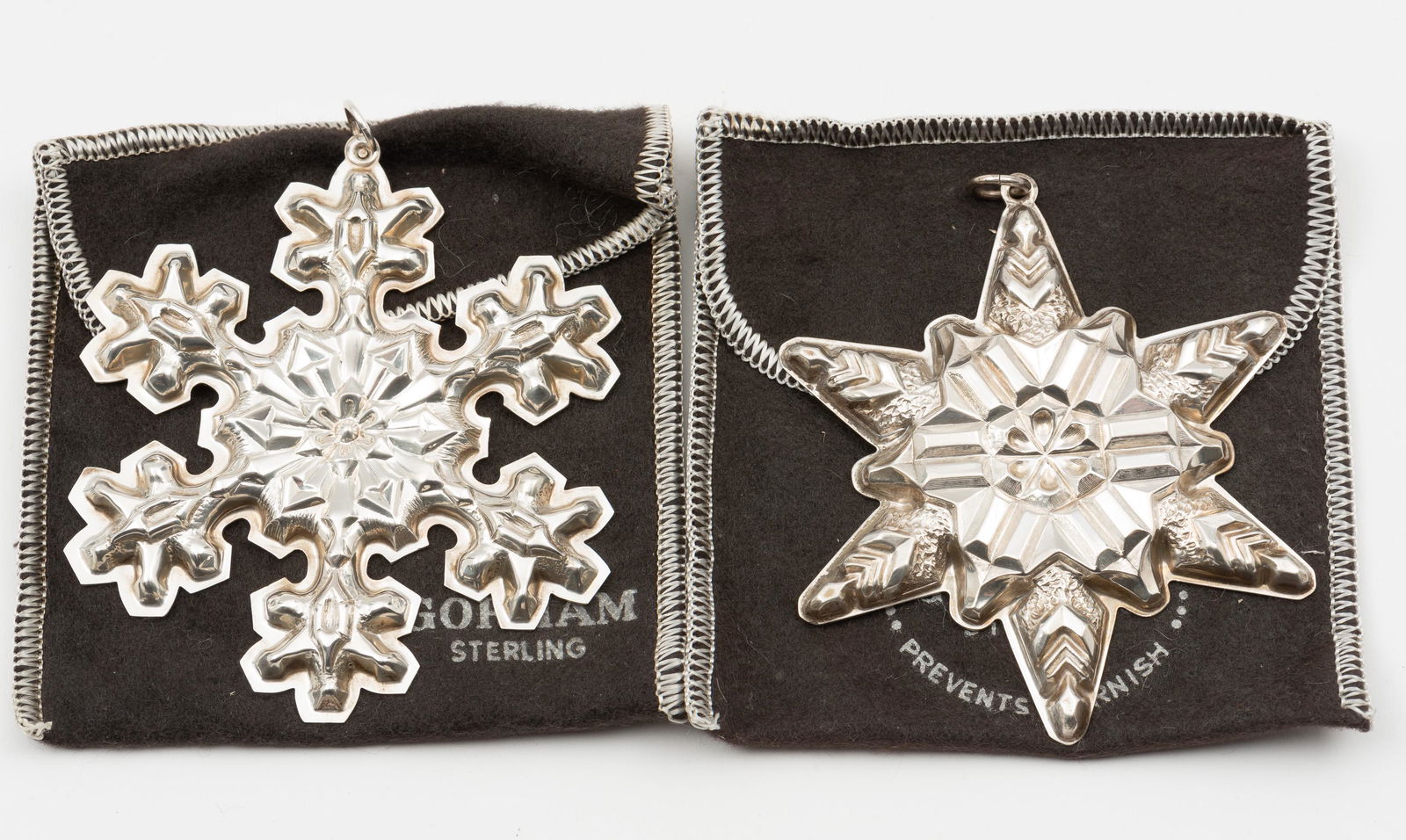 2 Gorham Sterling Christmas Snowflake Ornaments (1 of 3)