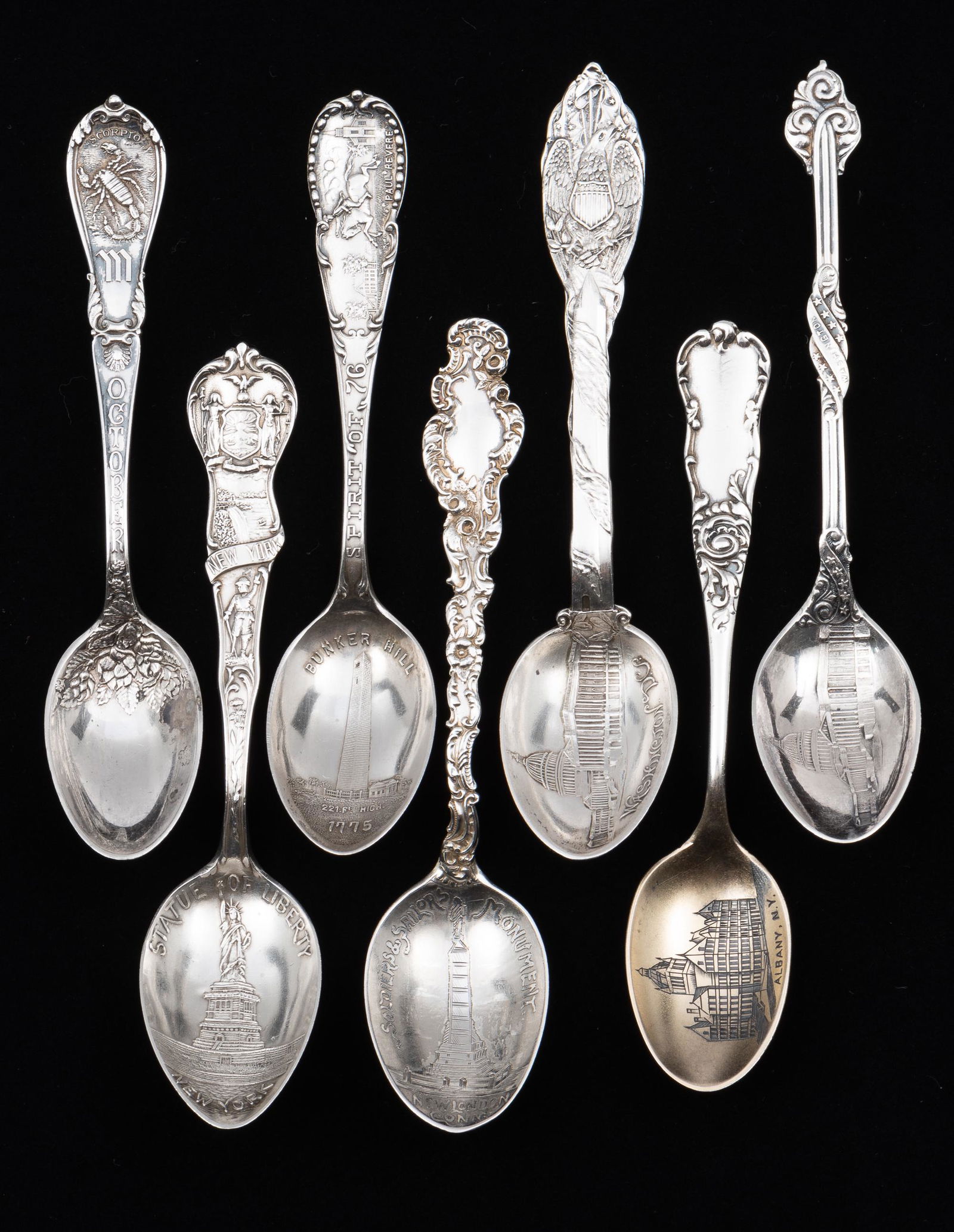 7 Sterling Demitasse Souvenir Spoons (1 of 15)