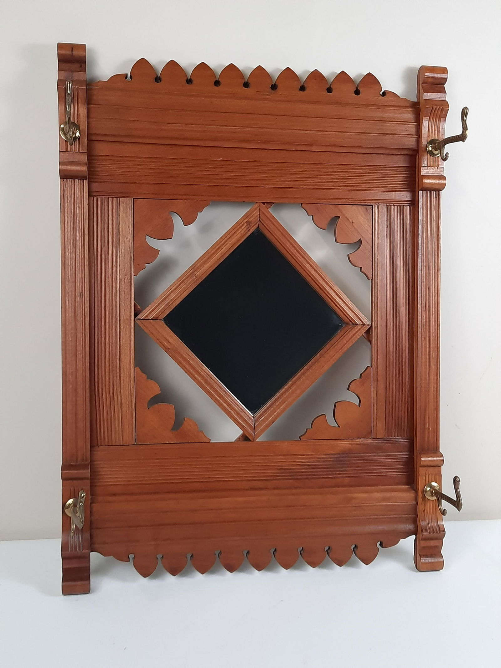 Antique Hall Mirror with Hooks (1 of 3)
