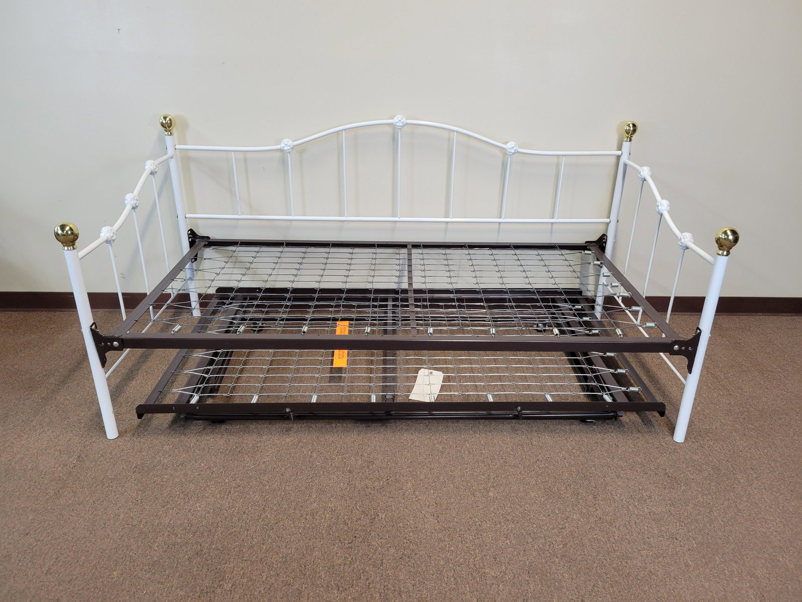 Twin Size Trundle Daybed: 78 1/2" wide X 38 1/2" deep X 37 1/4" high. IMPORTANT: Before bidding, please read the terms and conditions. When you registered for the auction you agreed to these terms and will be required to compl