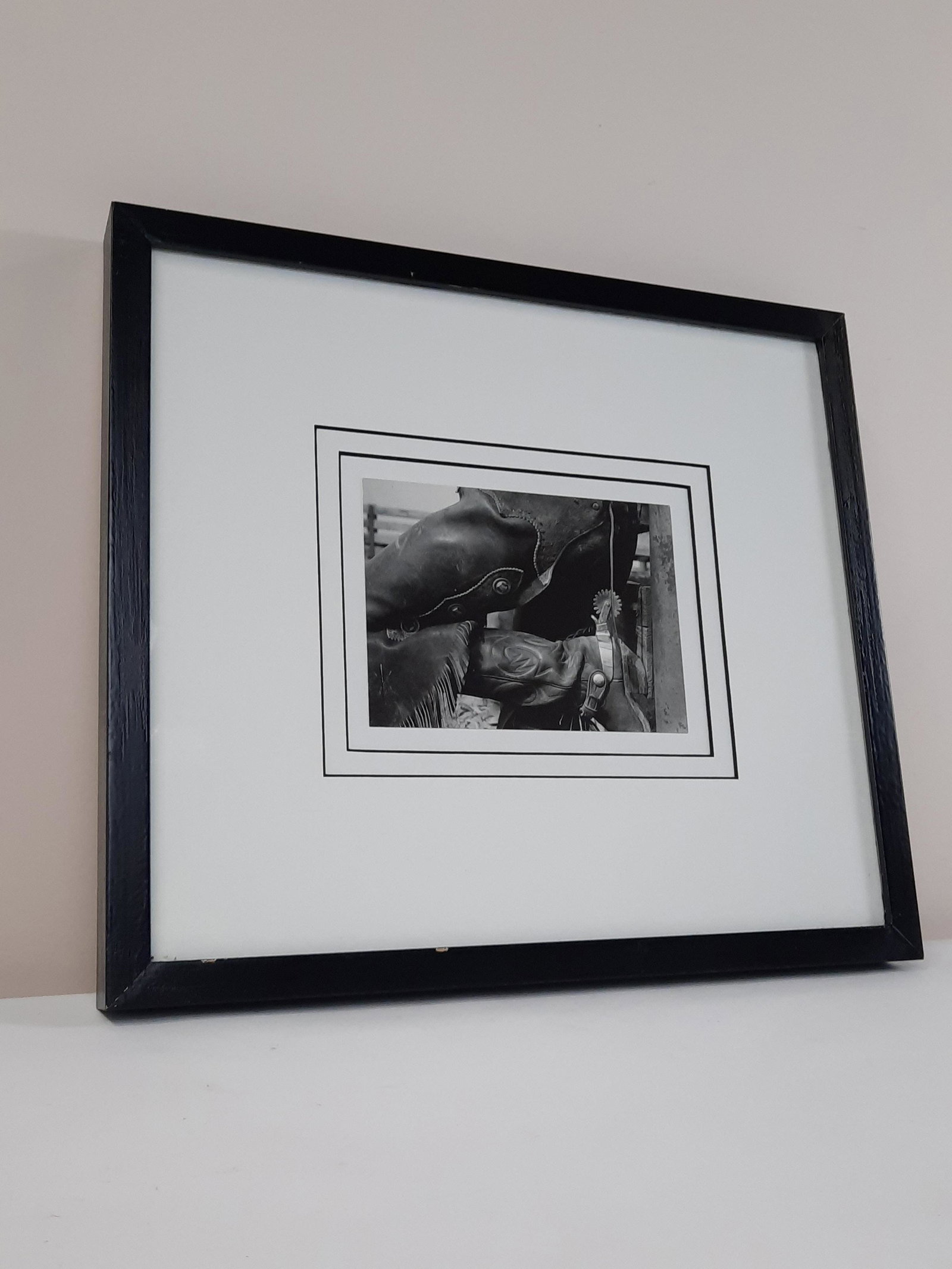 Windsor Art "Bell Spur" Print: Overall with frame 15" high x 17" wide. Some paint losses to frame. IMPORTANT: Before bidding, please read the terms and conditions. When you registered for the auction you agreed to these terms and w