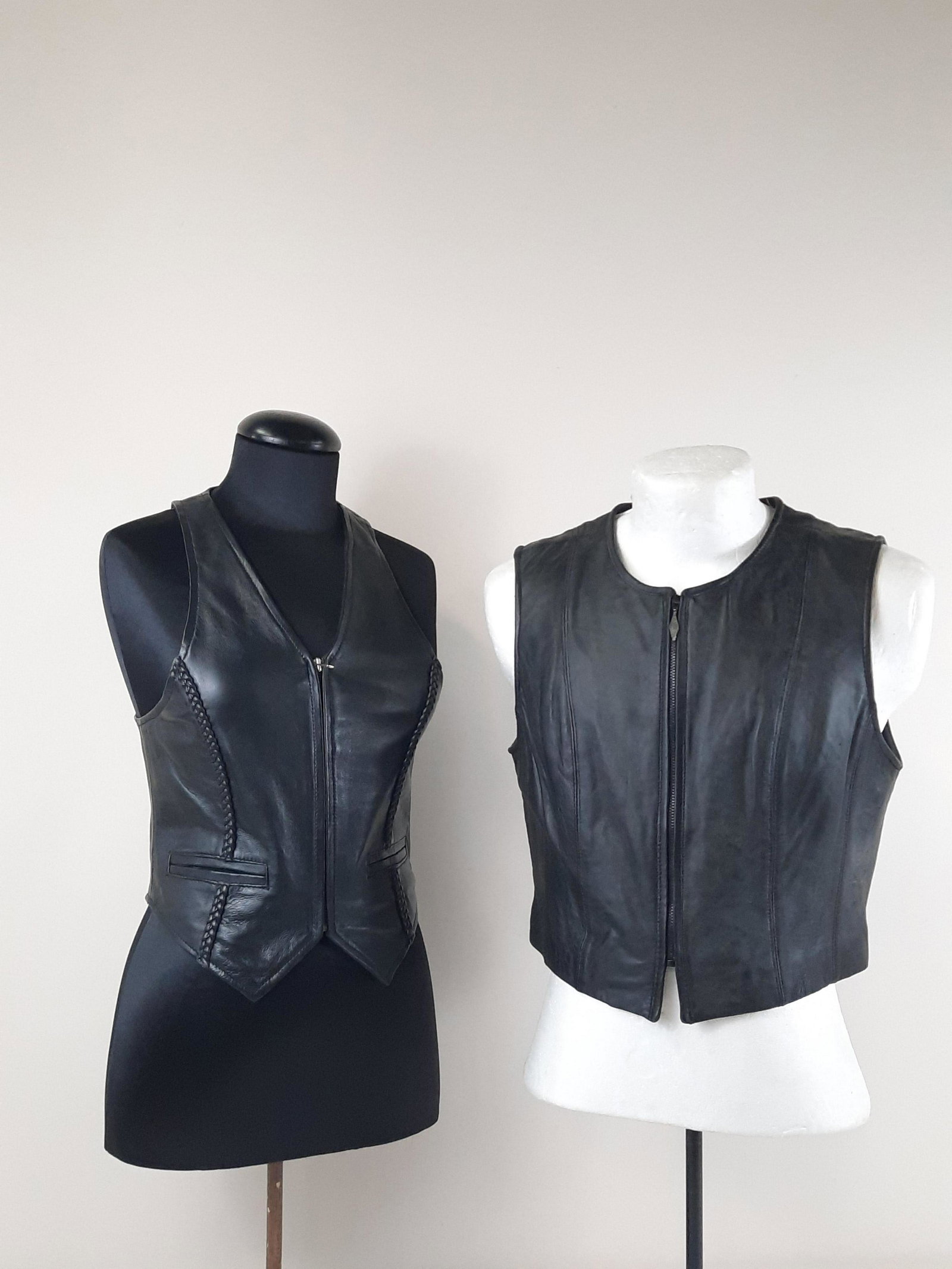 2 Woman's Leather Vests: Includes 1. Jacqueline Ferrar size 10 and Leather Gallery size 8. Some wear. IMPORTANT: Before bidding, please read the terms and conditions. When you registered for the auction you agreed to these te