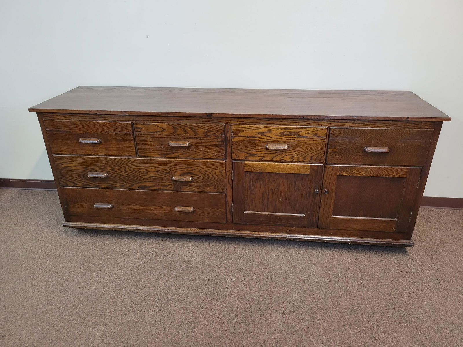 Antique Oak County Store Cabinet (1 of 7)