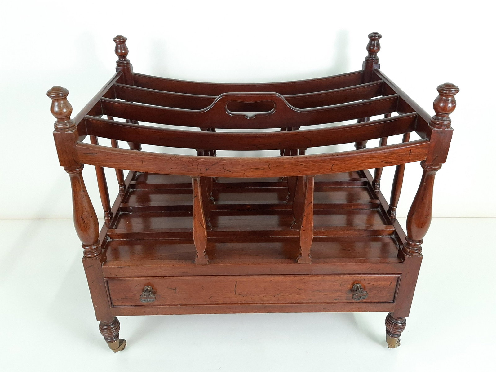 Magazine Rack: 19-1/2" wide X 13-3/4" deep X 18-1/4" high. IMPORTANT: Before bidding, please read the terms and conditions. When you registered for the auction you agreed to these terms and will be required to compl