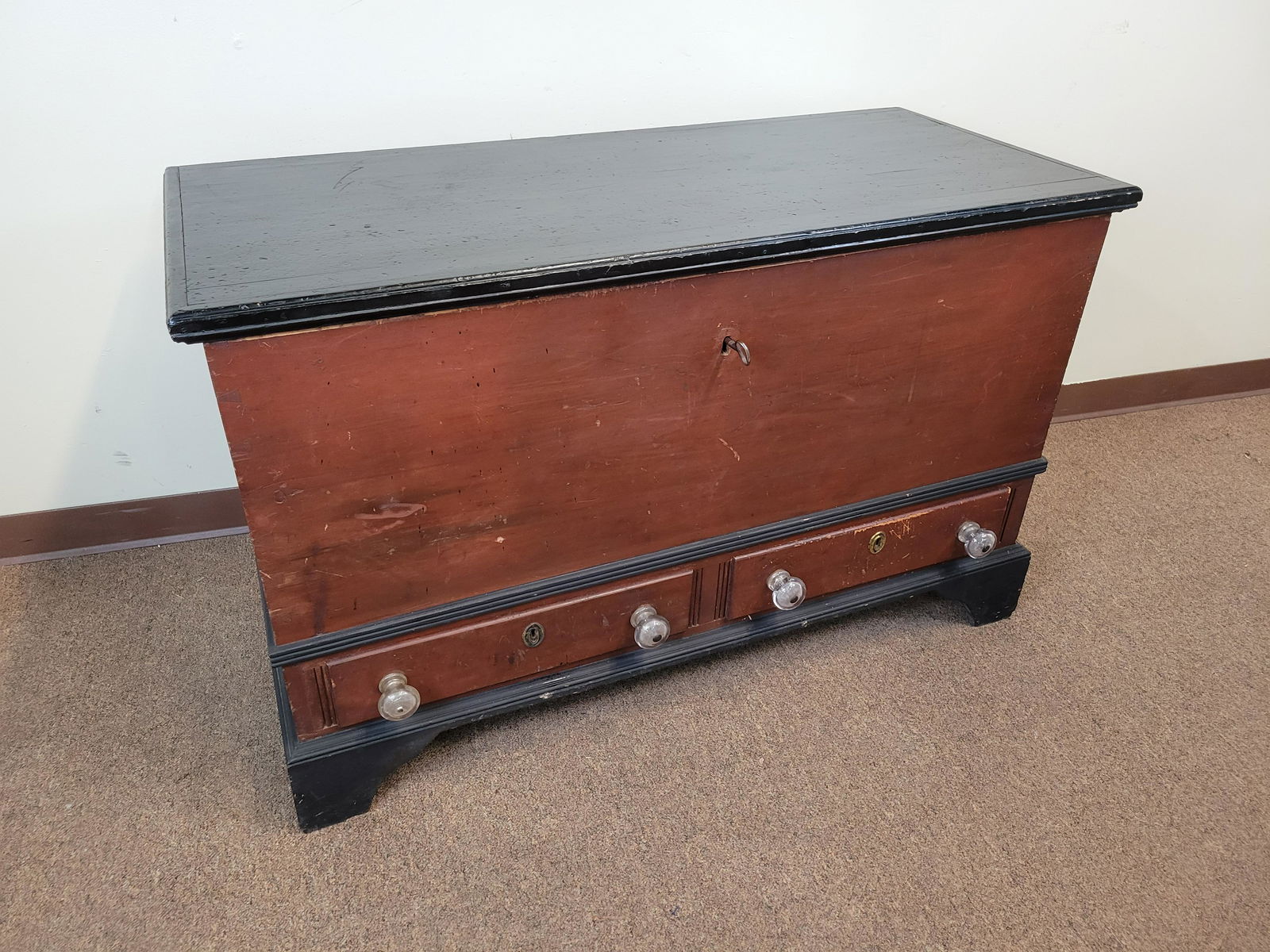 Antique Painted Two Drawer Blanket Chest (1 of 6)