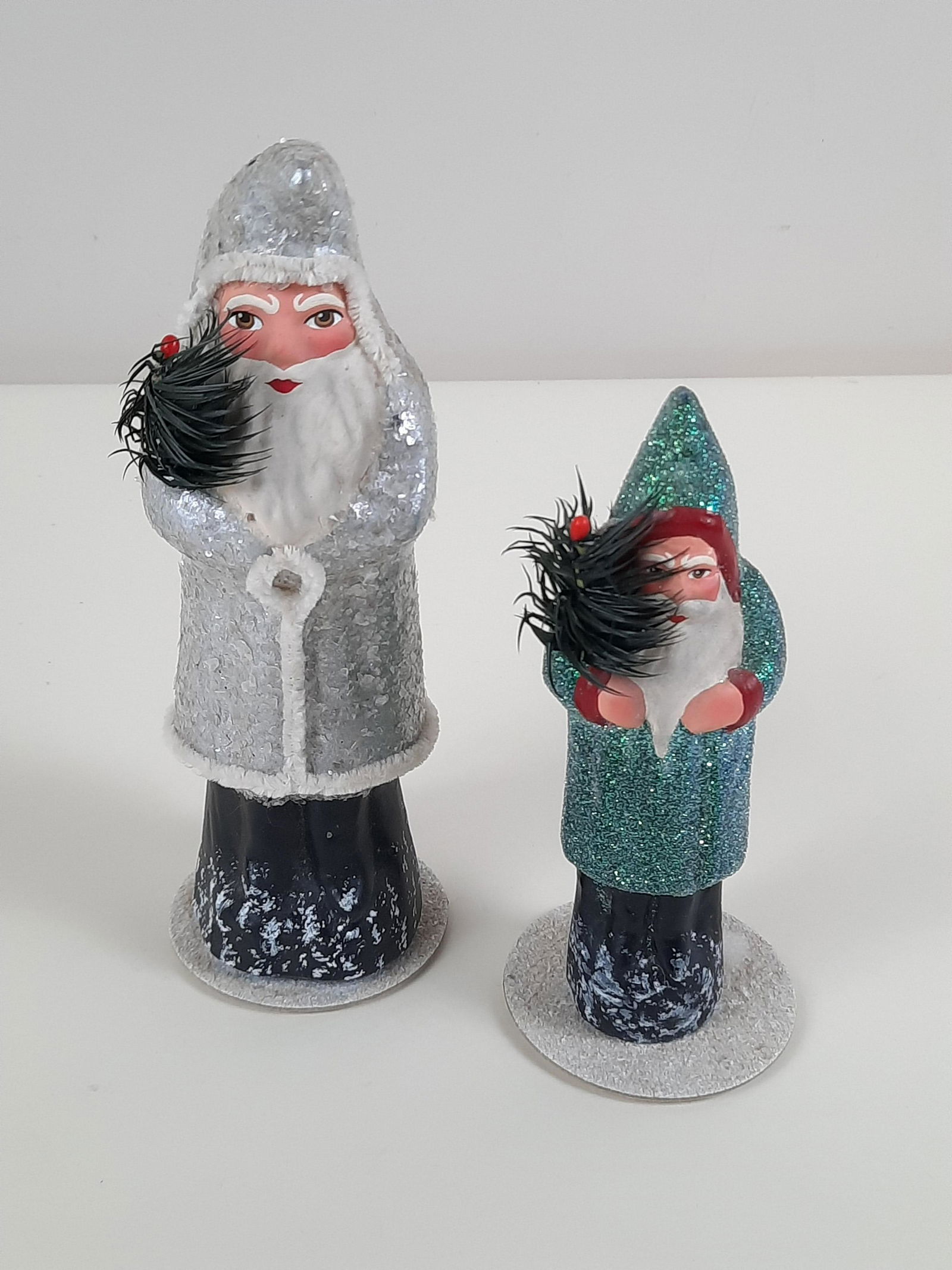 2 Signed Ino Schaller Papier Mache Santas (1 of 3)