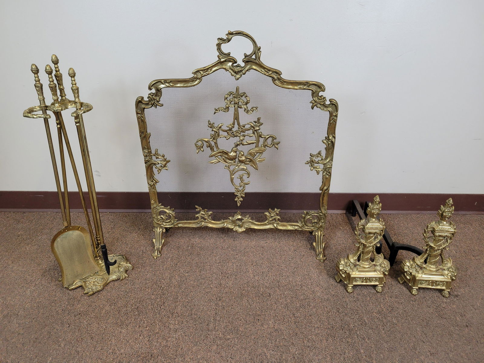 Brass Fire Place Set (1 of 5)