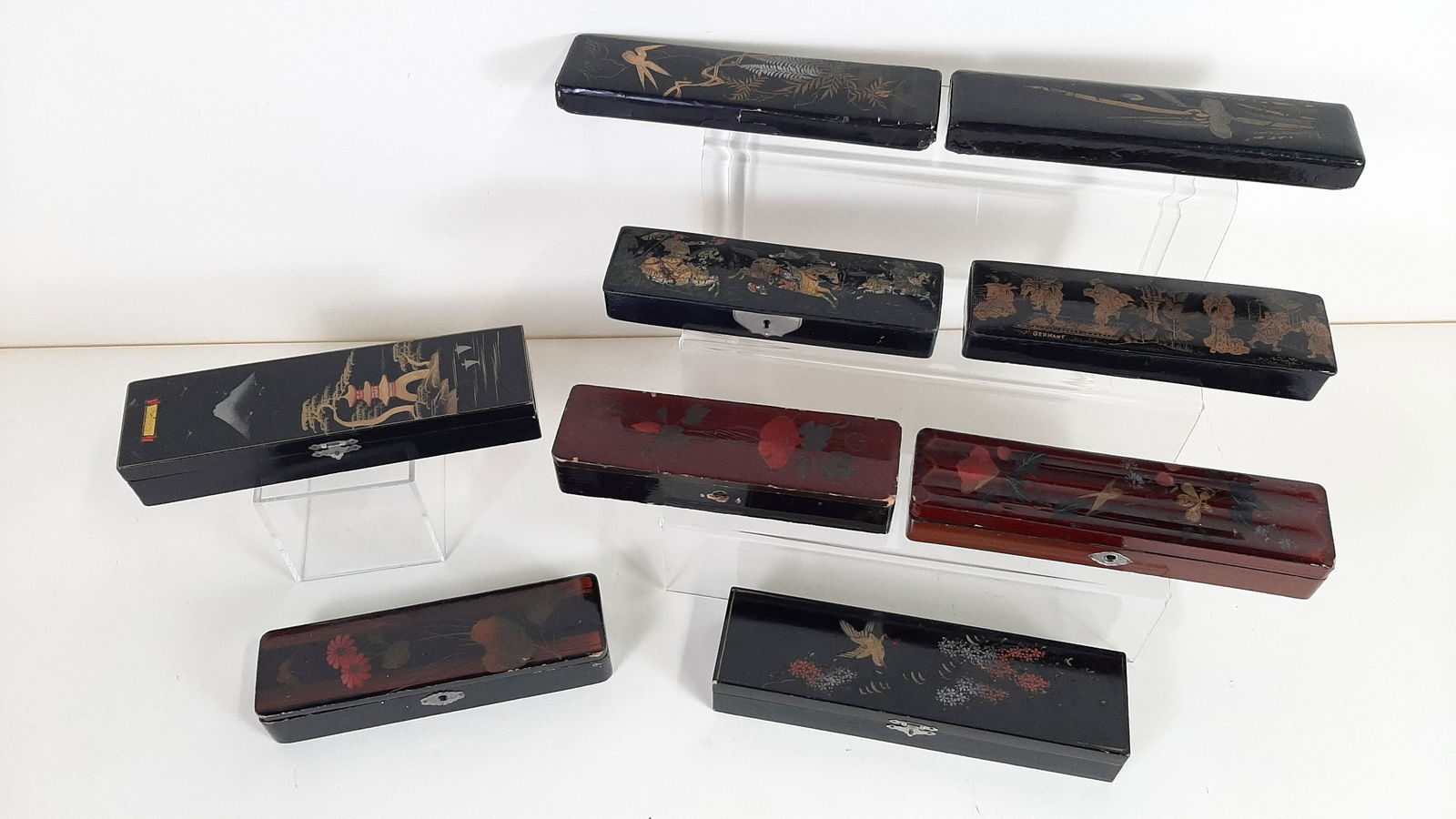9 Asian Pencil Boxes incl. Lacquer (1 of 6)