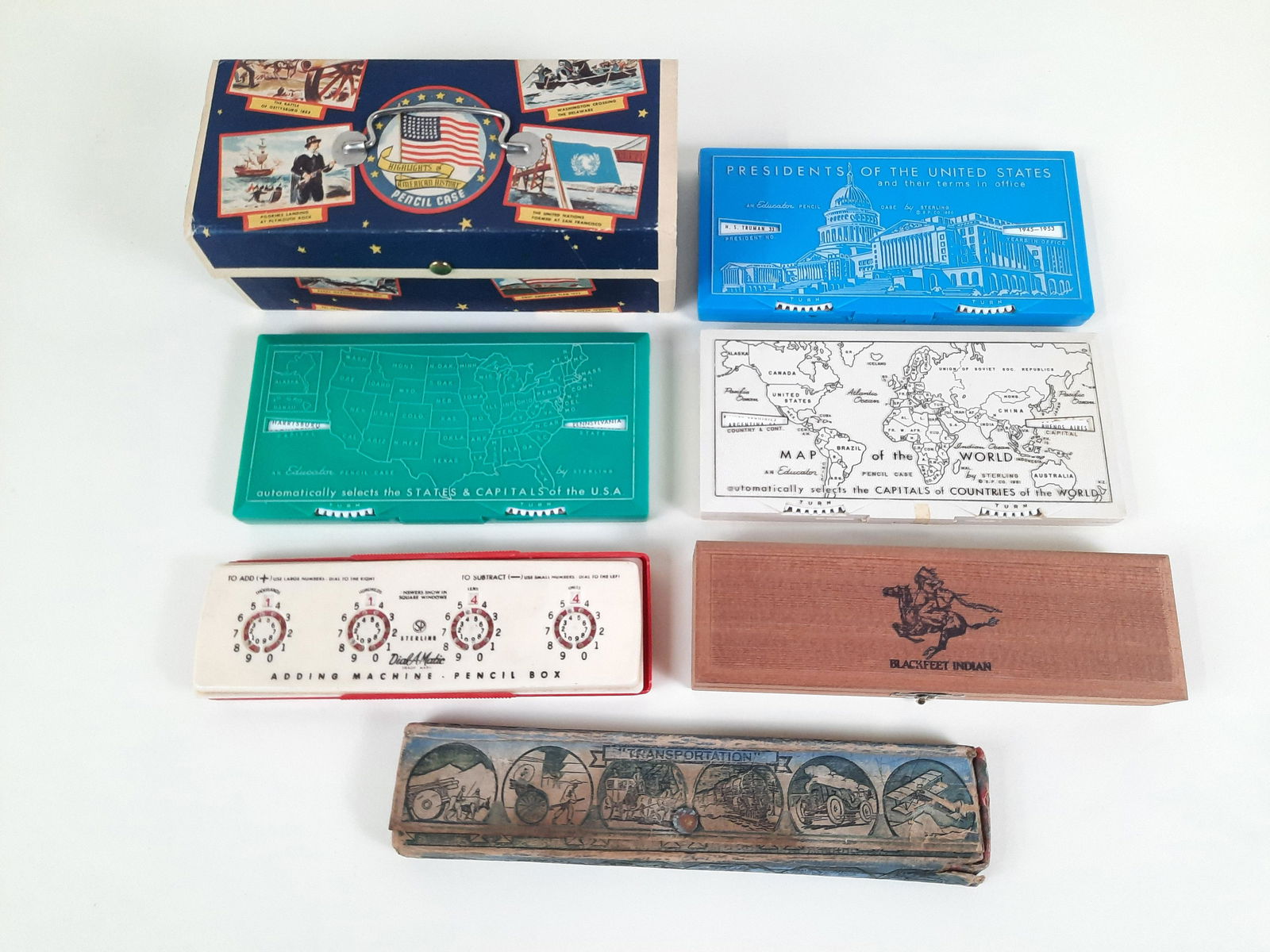 7 Vintage Pencil Boxes incl Souvenir (1 of 10)