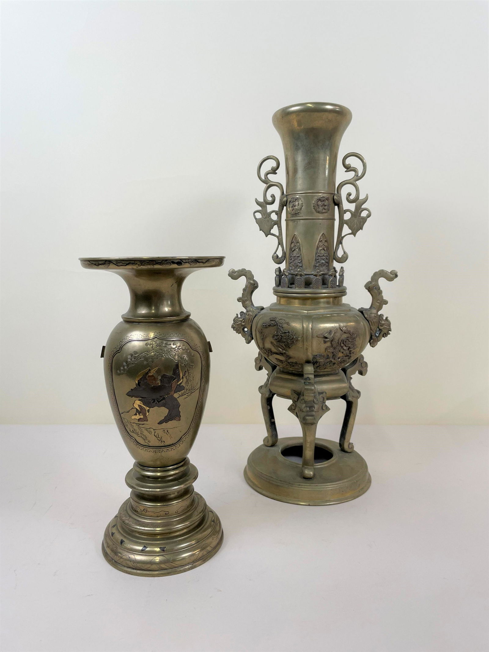 2 Asian Brass Vases (1 of 7)