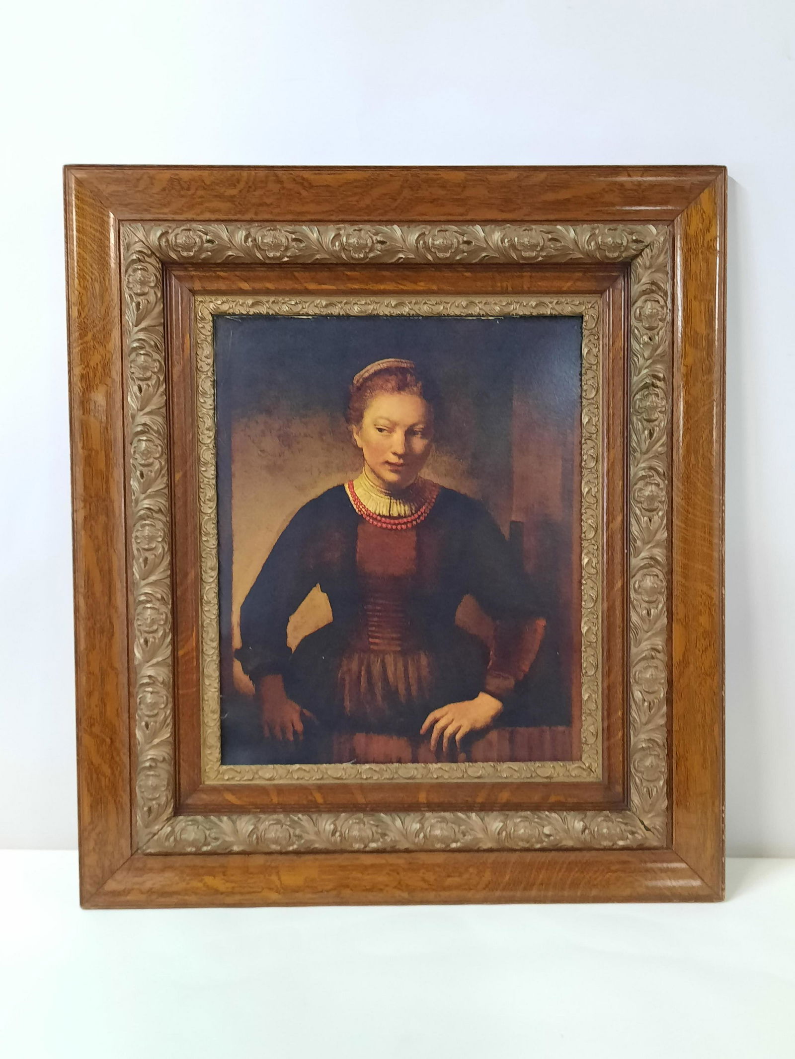 Rembrandt "Young Girl" Print in Ornate Frame (1 of 4)