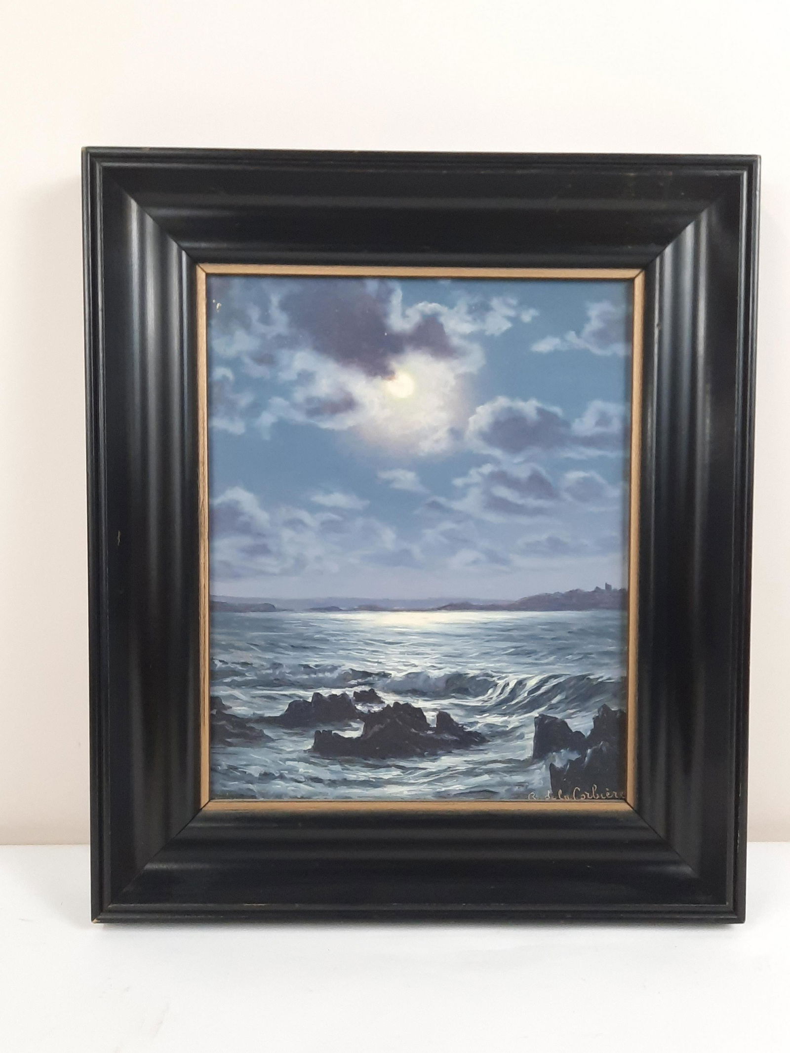 R de la Corbiere Moonlight Sea Painting (1 of 3)