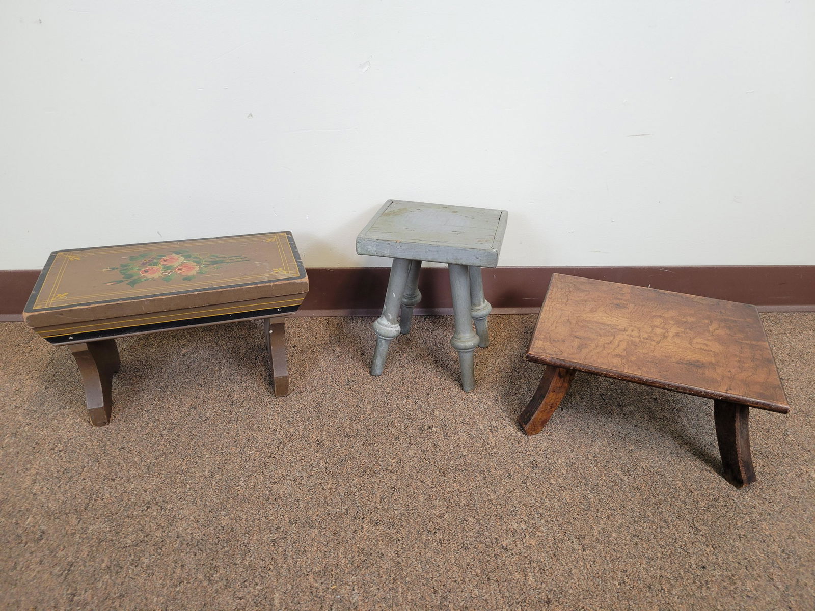 Foot Stool & Two Plant Stands (1 of 4)