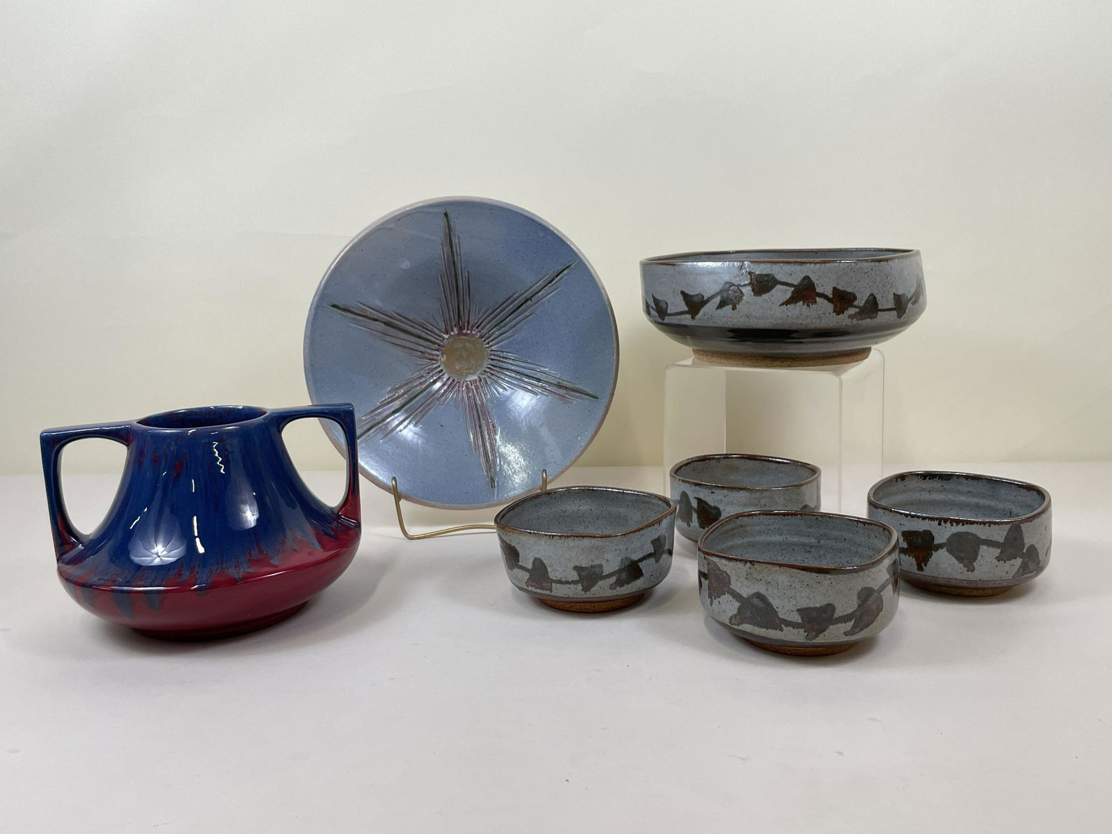 7 Pcs Studio Pottery incl Bowl Set (1 of 12)