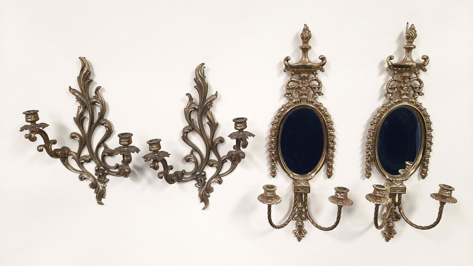 2 Pairs Brass Wall Sconces (1 of 3)
