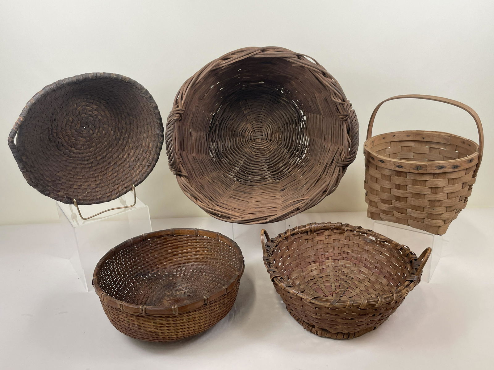 5 Vintage Baskets incl Coiled (1 of 5)