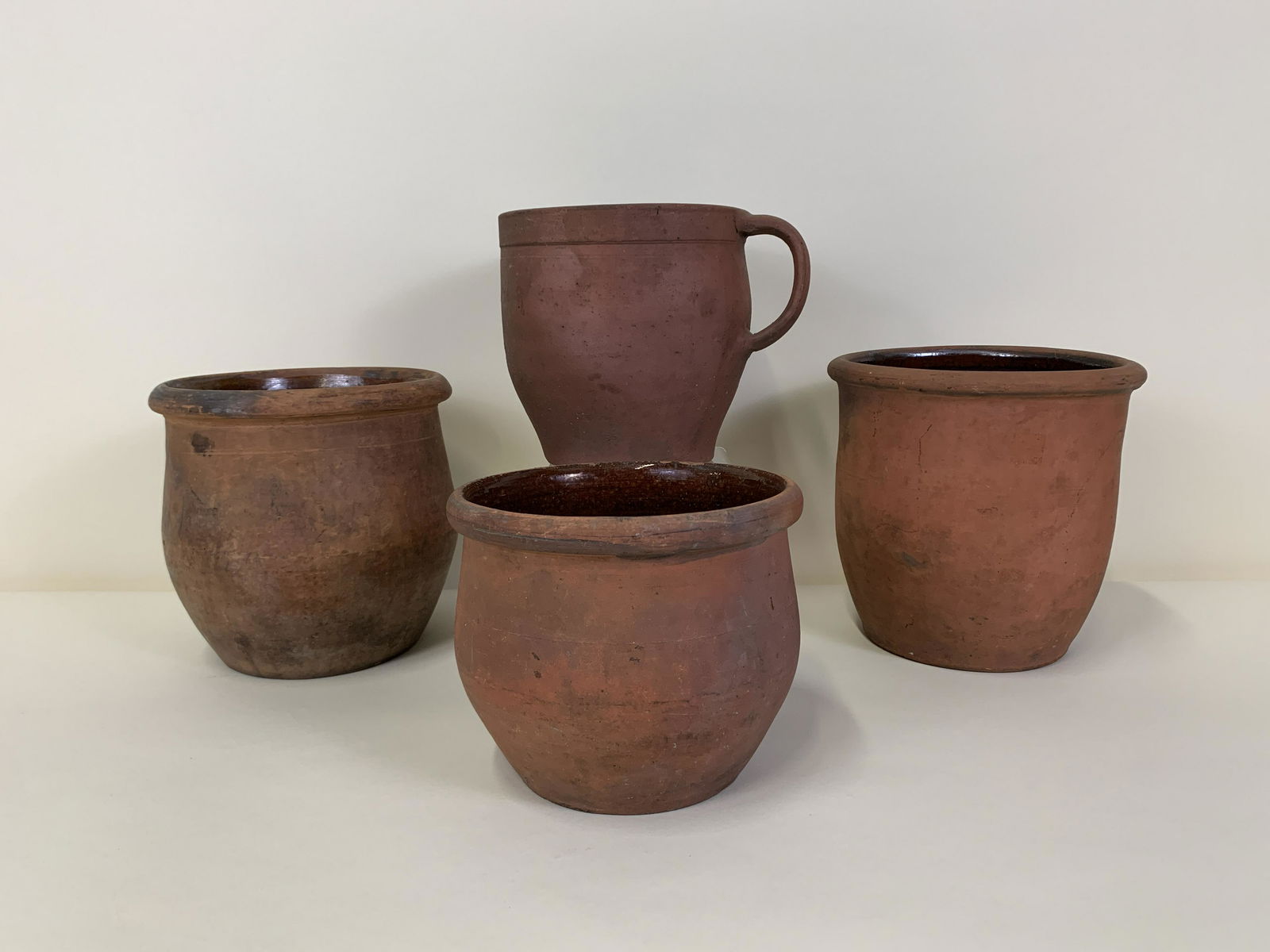 4 Pcs Redware Pottery (1 of 4)