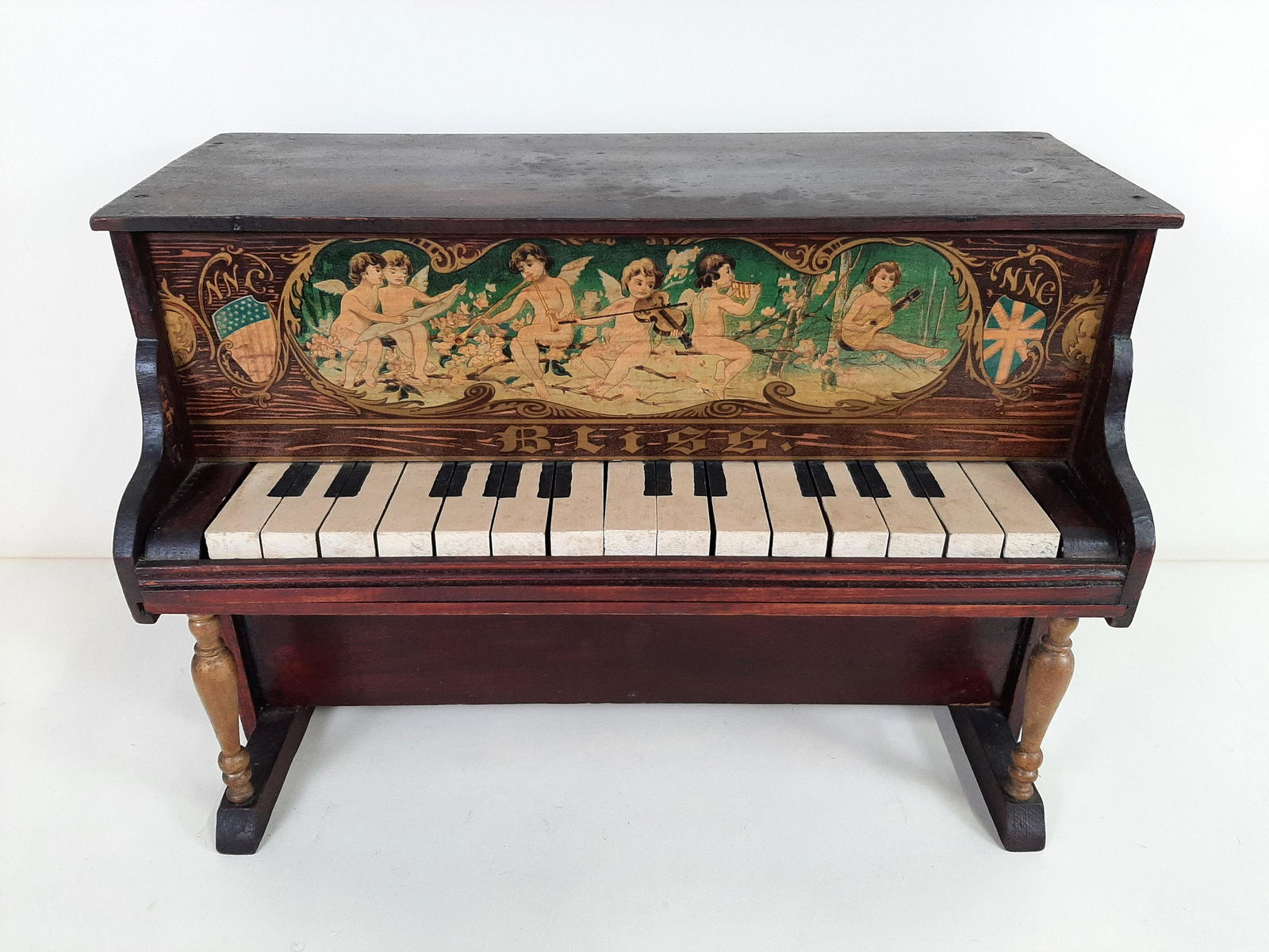 Antique "Bliss" Miniature Piano Glockenspiel (1 of 5)