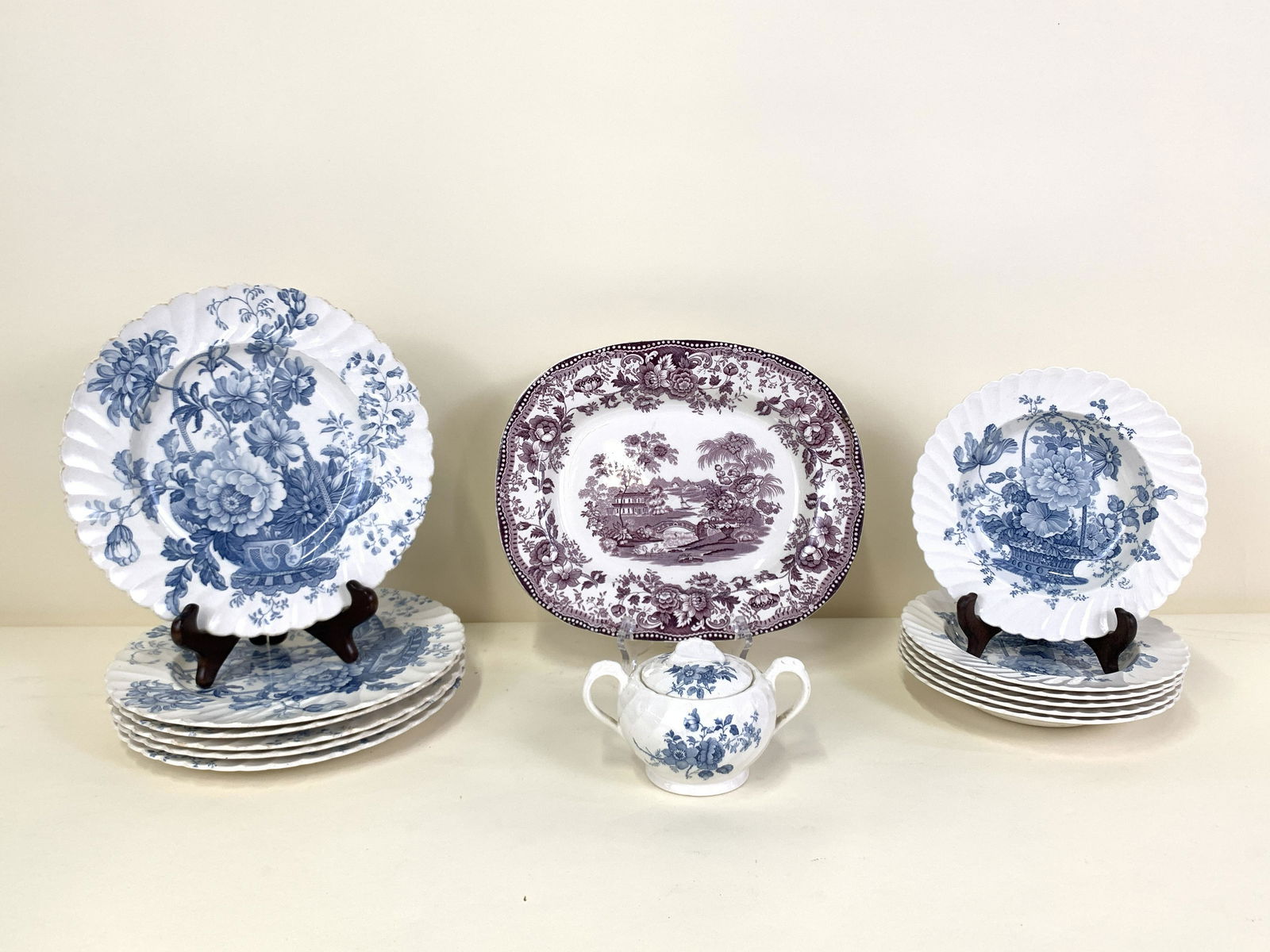 14 Pcs Clarice Cliff Transferware (1 of 7)