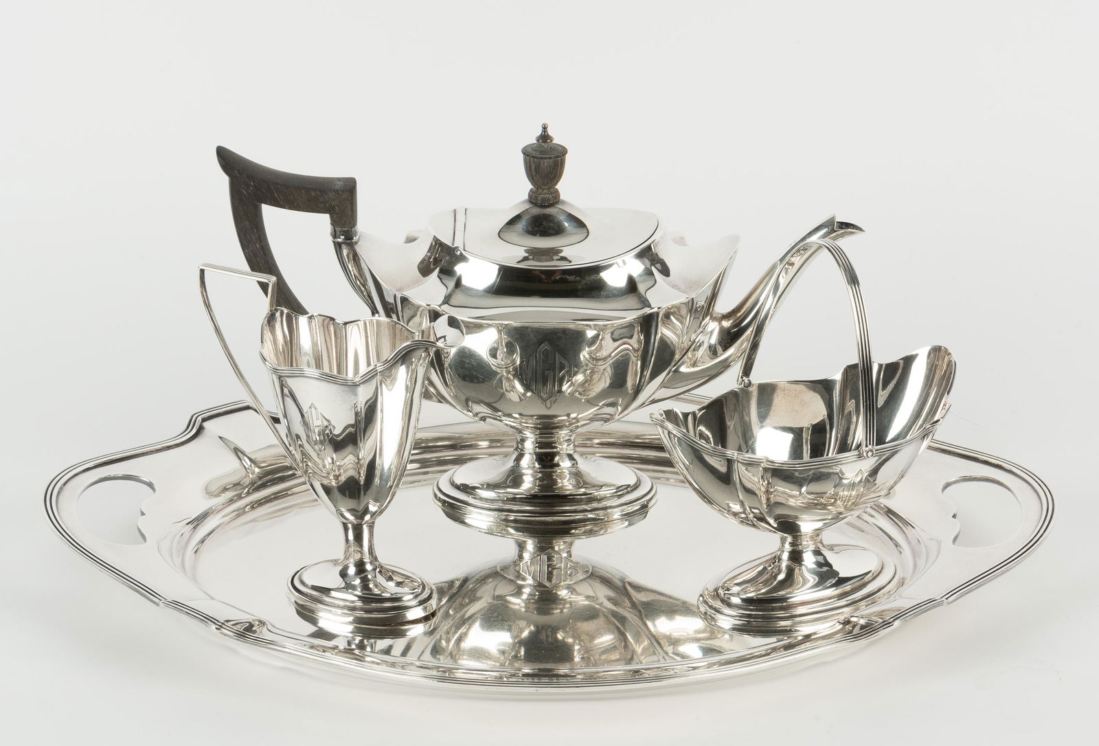 Gorham Sterling Tea Set in Plymouth Pattern (1 of 6)