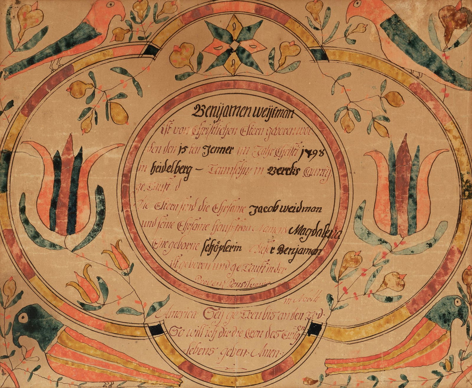1798 Conrad Trevits Fraktur (1 of 5)