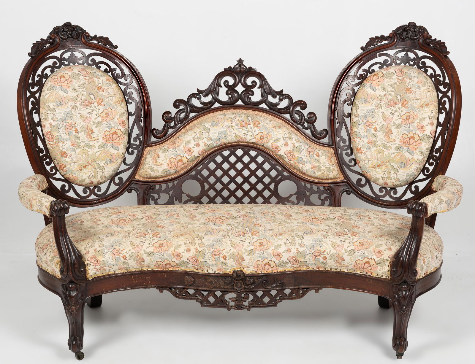 Victorian Rococo Revival Settee (1 of 9)