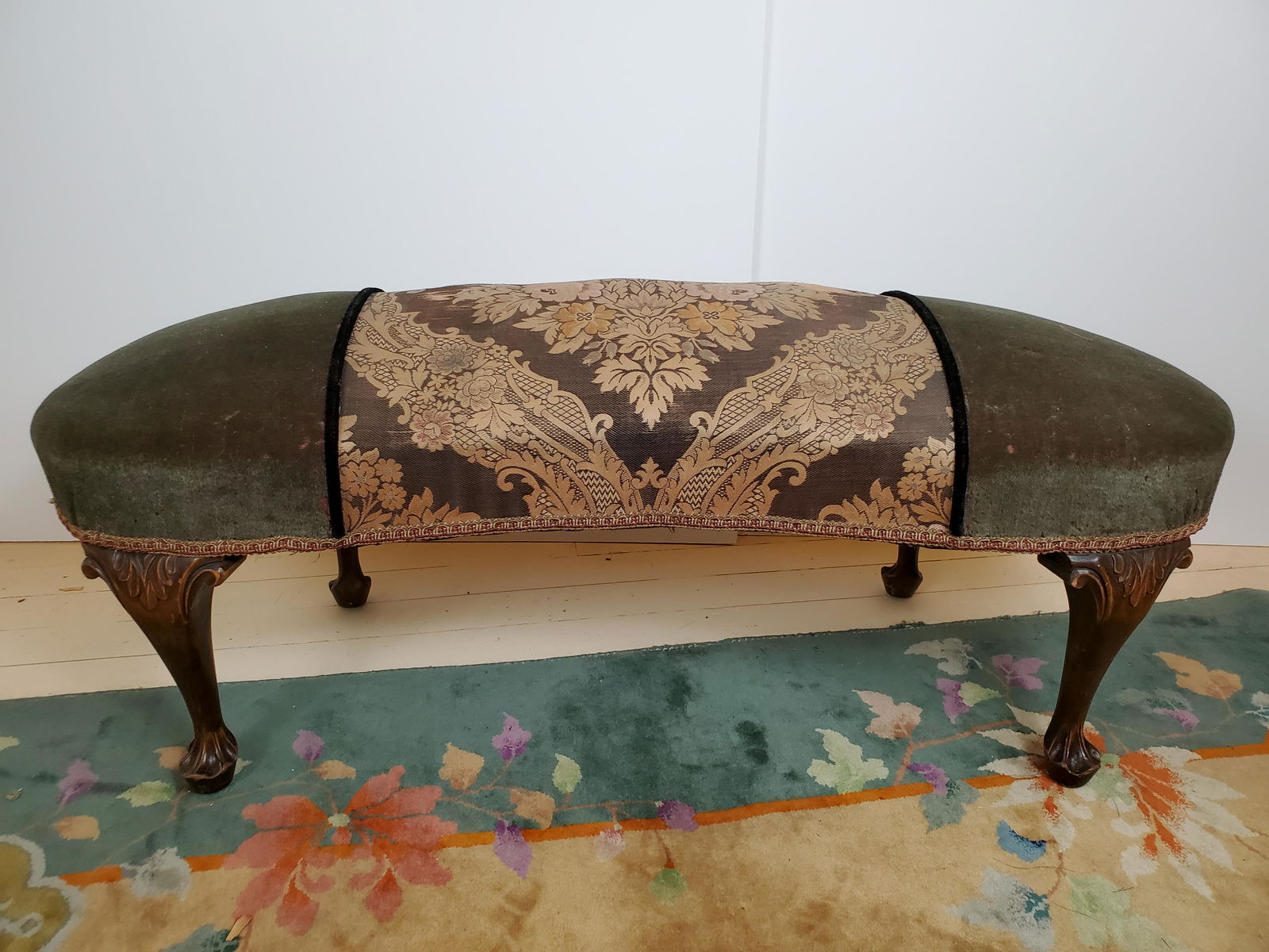 Antique Upholstered Bench (1 of 3)