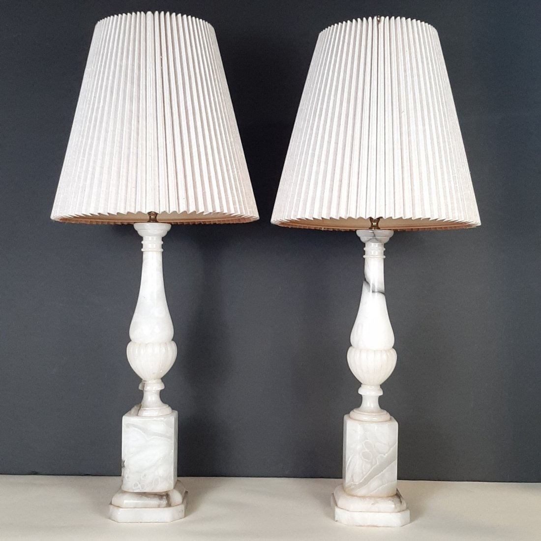Pr Alabaster Table Lamps (1 of 1)