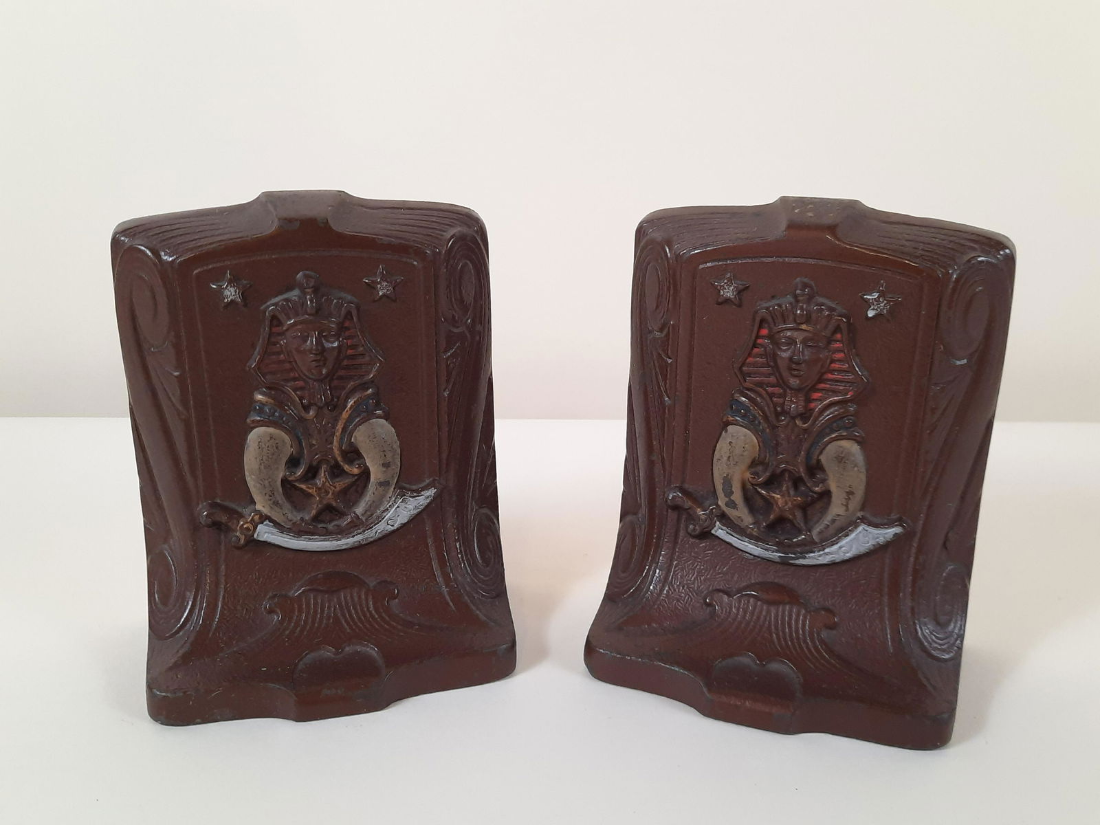 Pair Cast Iron Masonic Bookends (1 of 3)
