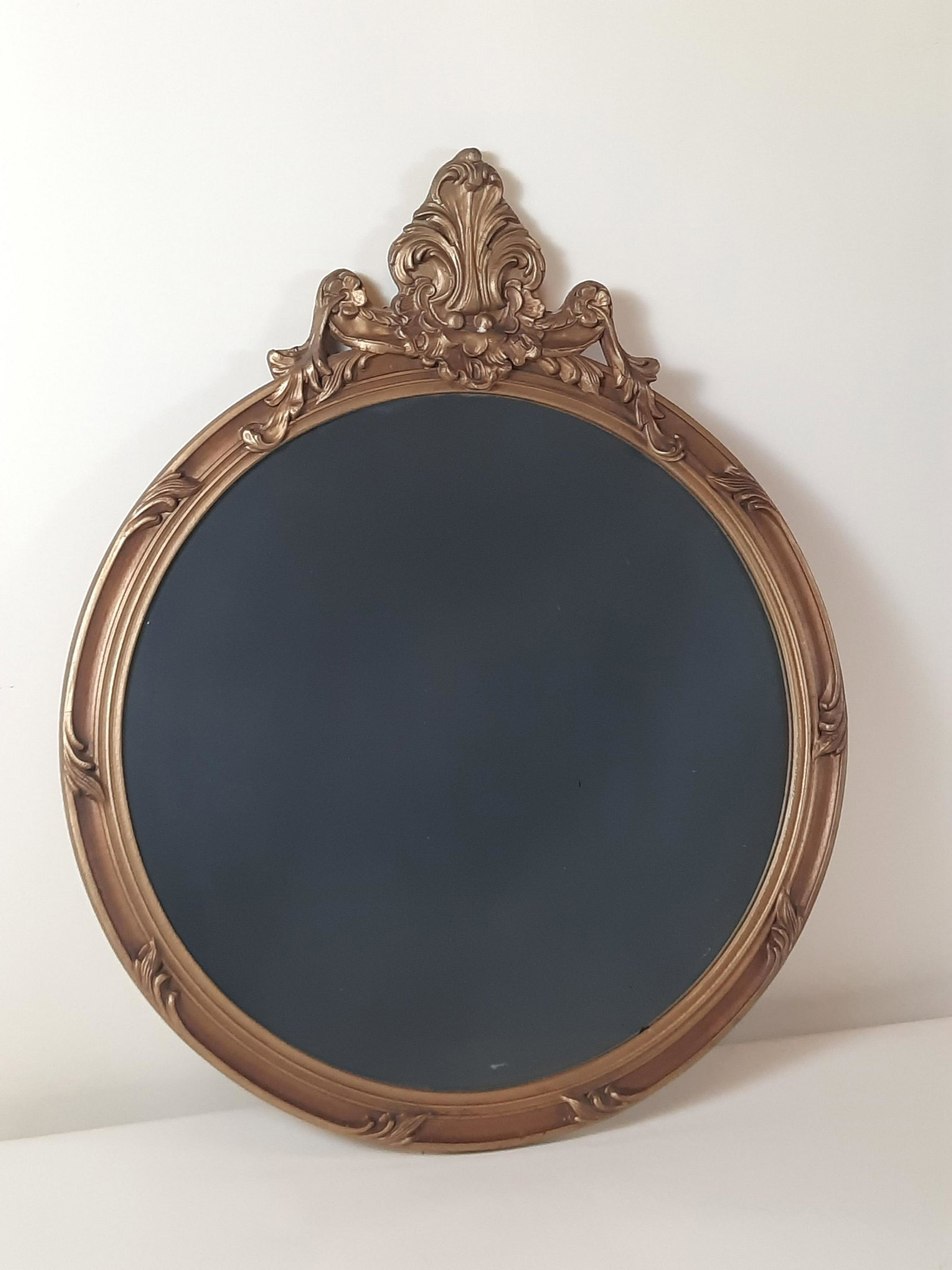 Antique Gilt Mirror: Overall with frame 22-1/4" wide x 27-1/2" high. Some fogging and spotting to glass. IMPORTANT: Before bidding, please read the terms and conditions. When you registered for the auction you agreed to t