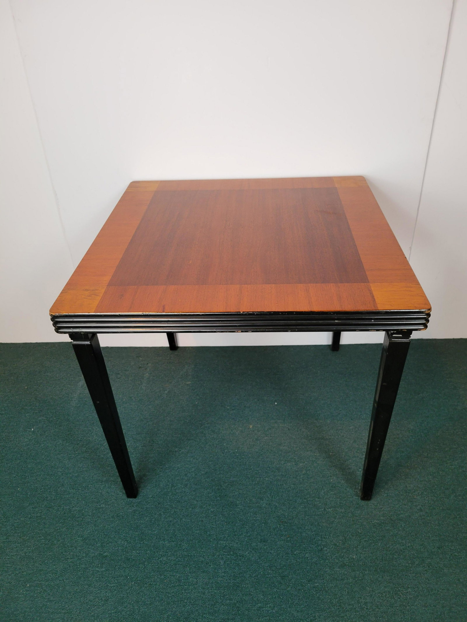 Folding Game Table: 30" wide X 30" deep X 27" high. IMPORTANT: Before bidding, please read the terms and conditions. When you registered for the auction you agreed to these terms and will be required to comply with them.