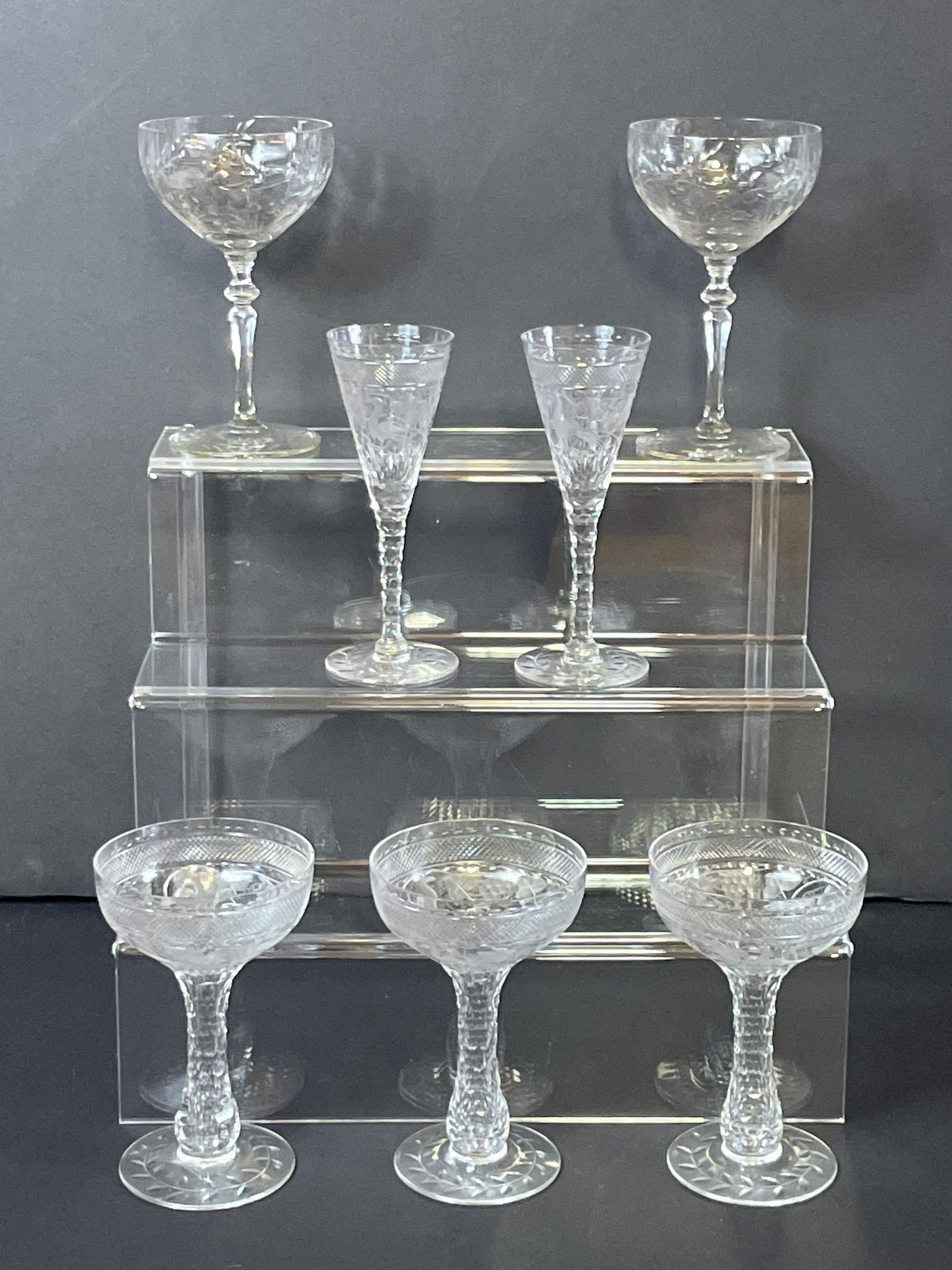 7 Etched Stems incl Birds (1 of 4)