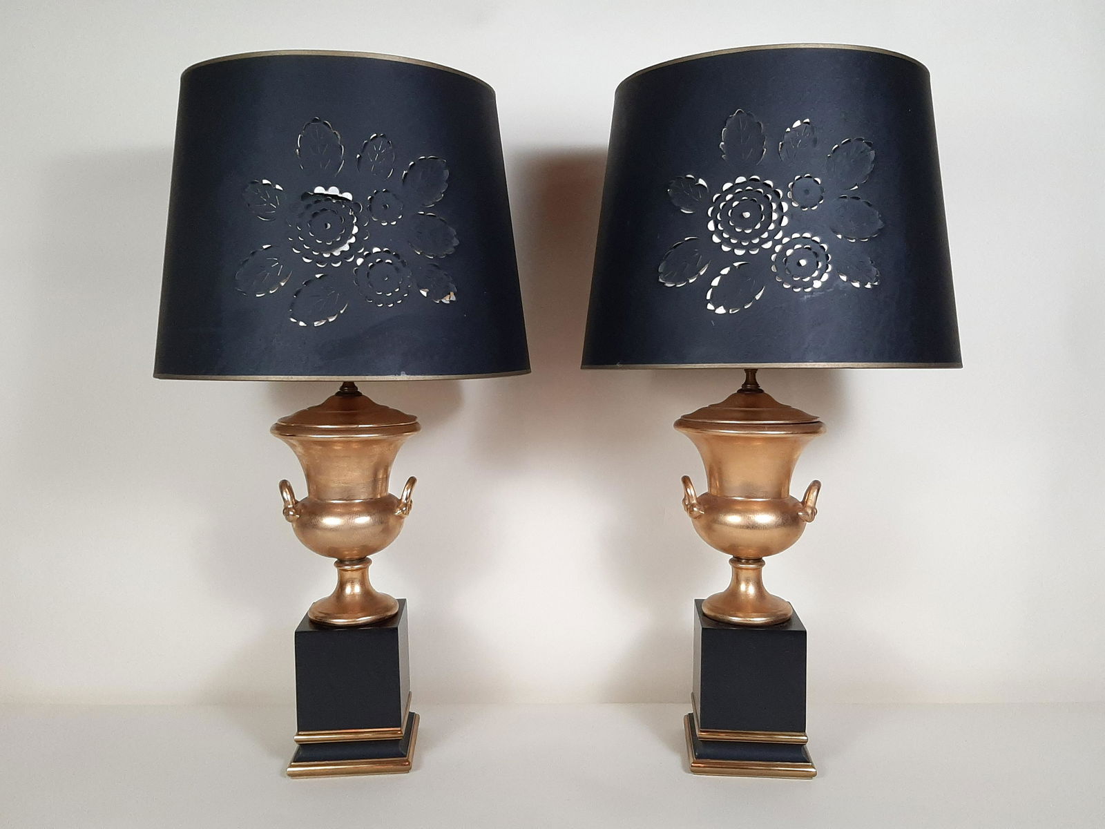 Pr Painted Metal Table Lamps (1 of 1)