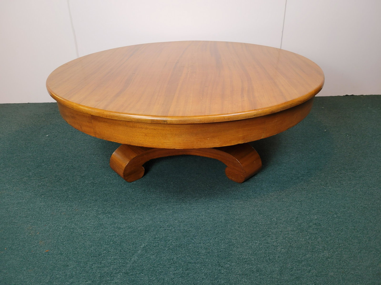 Round Coffee Table: 42" diameter X 15 1/2" high. IMPORTANT: Before bidding, please read the terms and conditions. When you registered for the auction you agreed to these terms and will be required to comply with them.