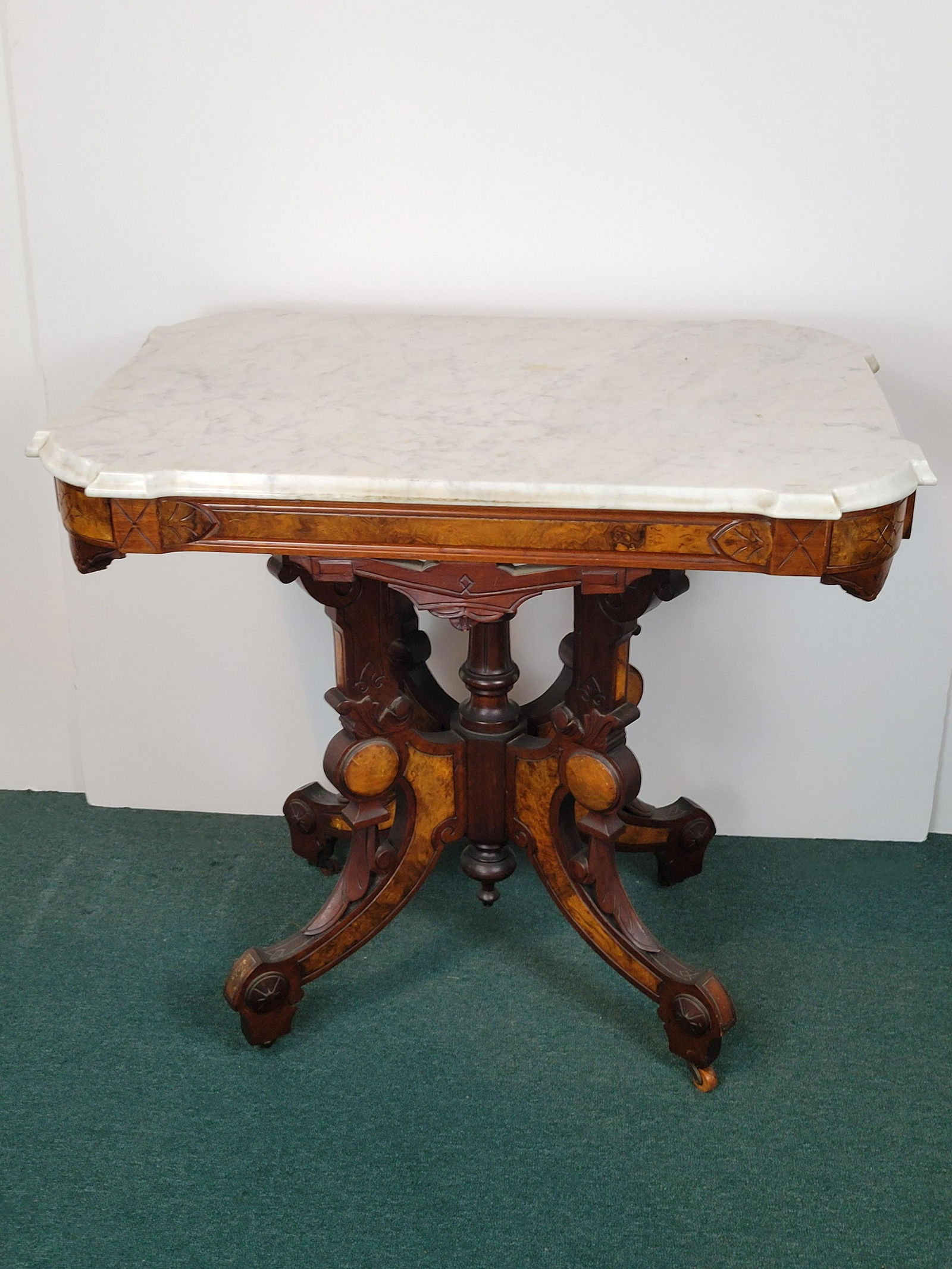 Victorian Eastlake Marble Top Table (1 of 4)