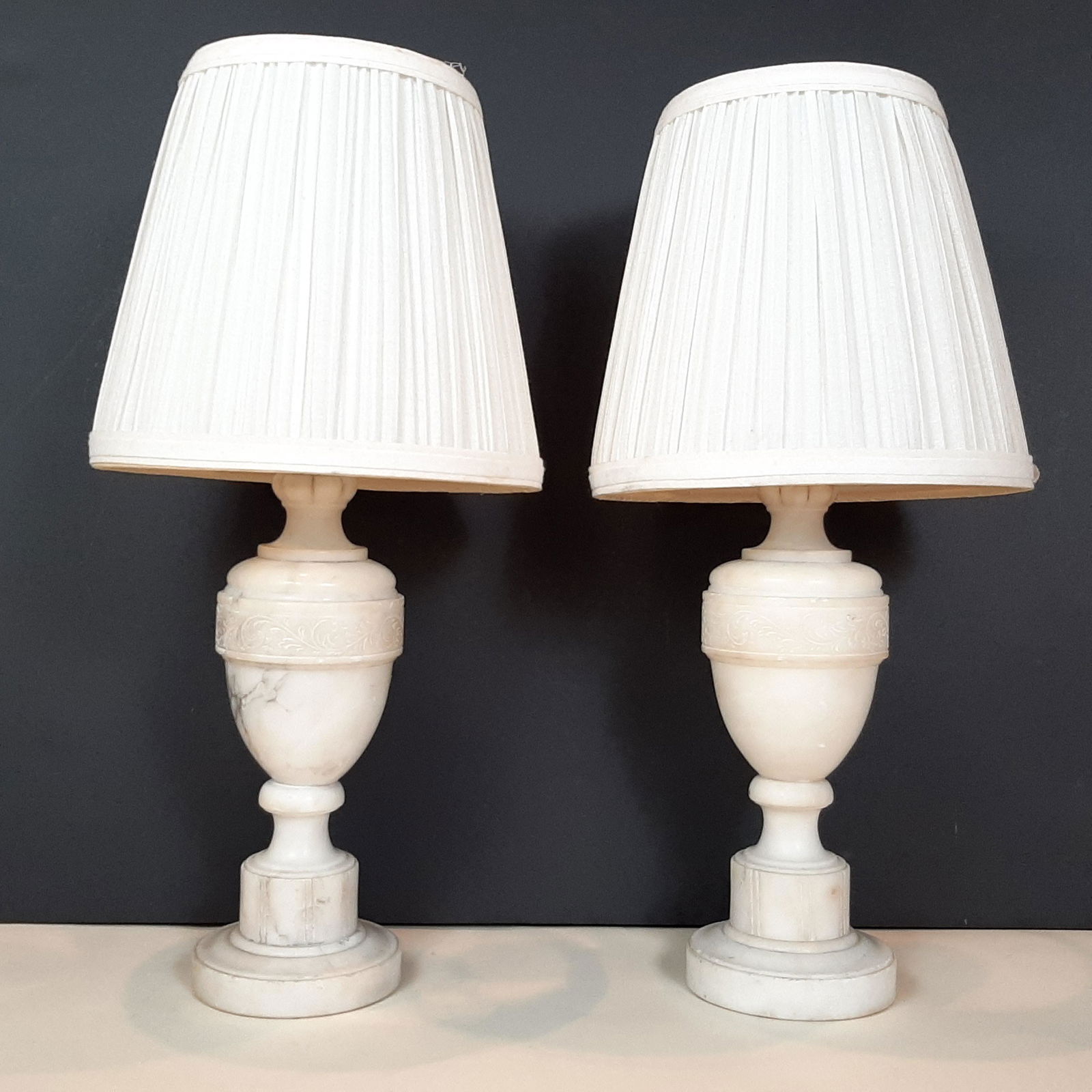 Pr Alabaster Table Lamps (1 of 1)
