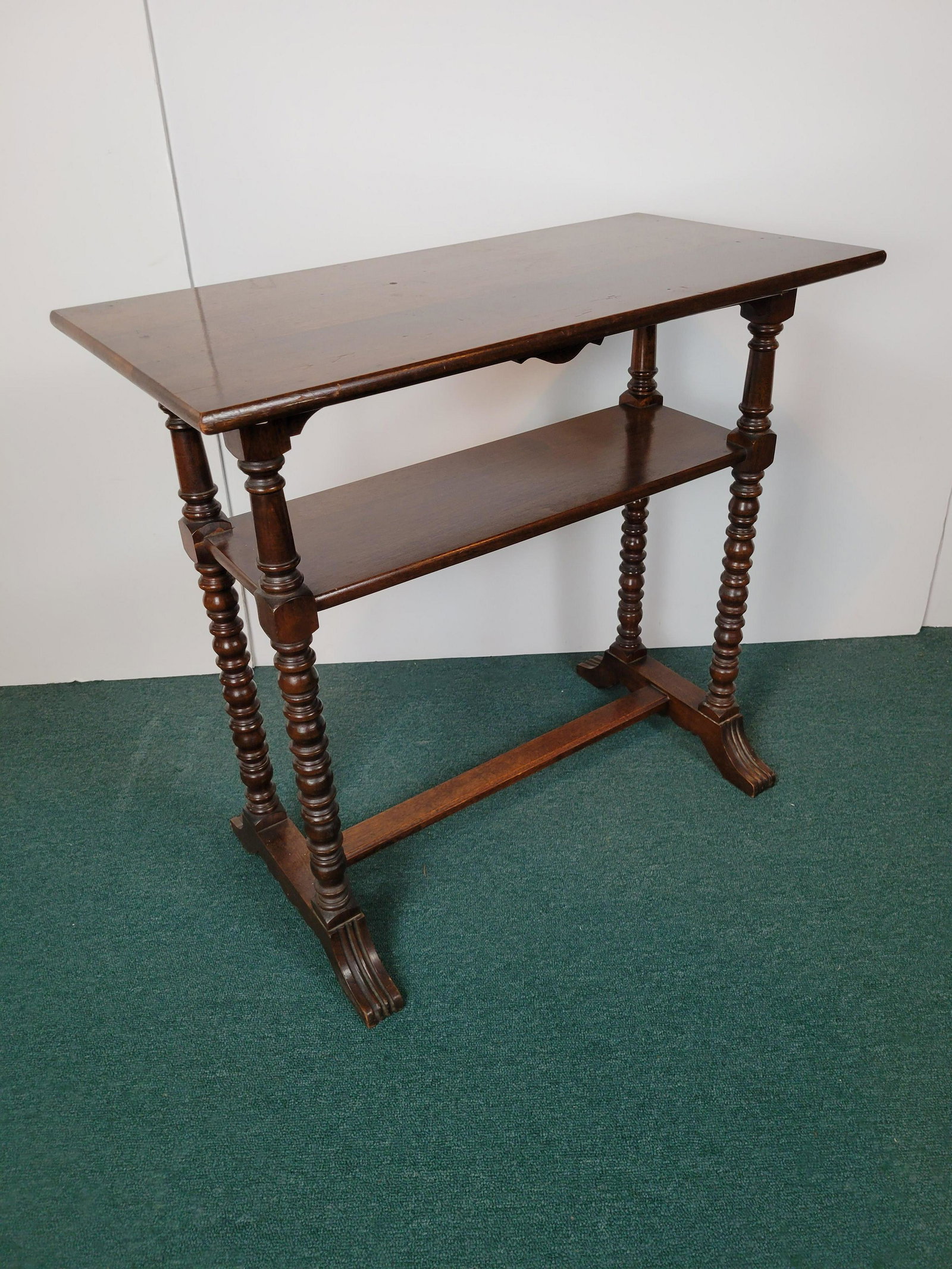 Side Table: 14" wide X 28" deep X 26 1/4" high. IMPORTANT: Before bidding, please read the terms and conditions. When you registered for the auction you agreed to these terms and will be required to comply with t