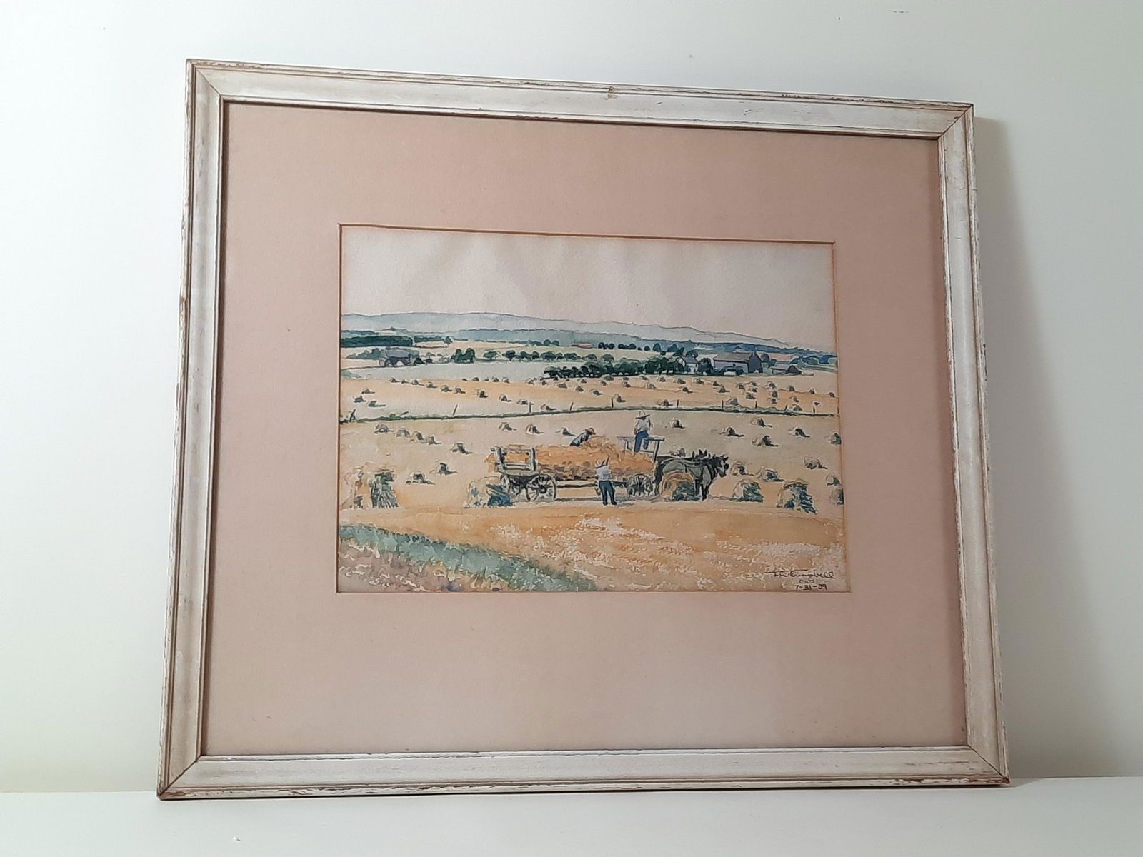 T. Q. Campbell Farm Scene Watercolor (1 of 5)