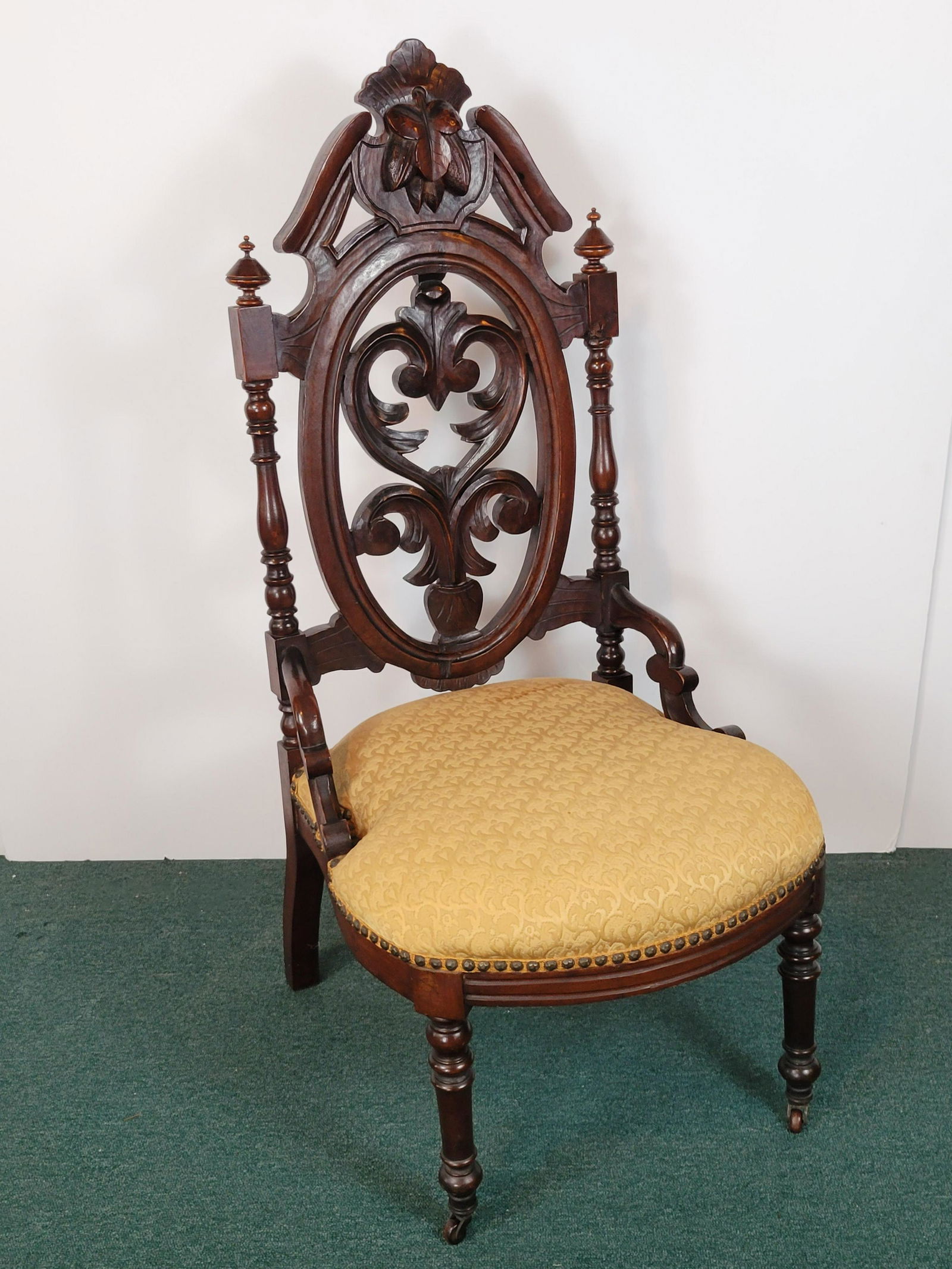Carved Gothic Side Chair (1 of 2)