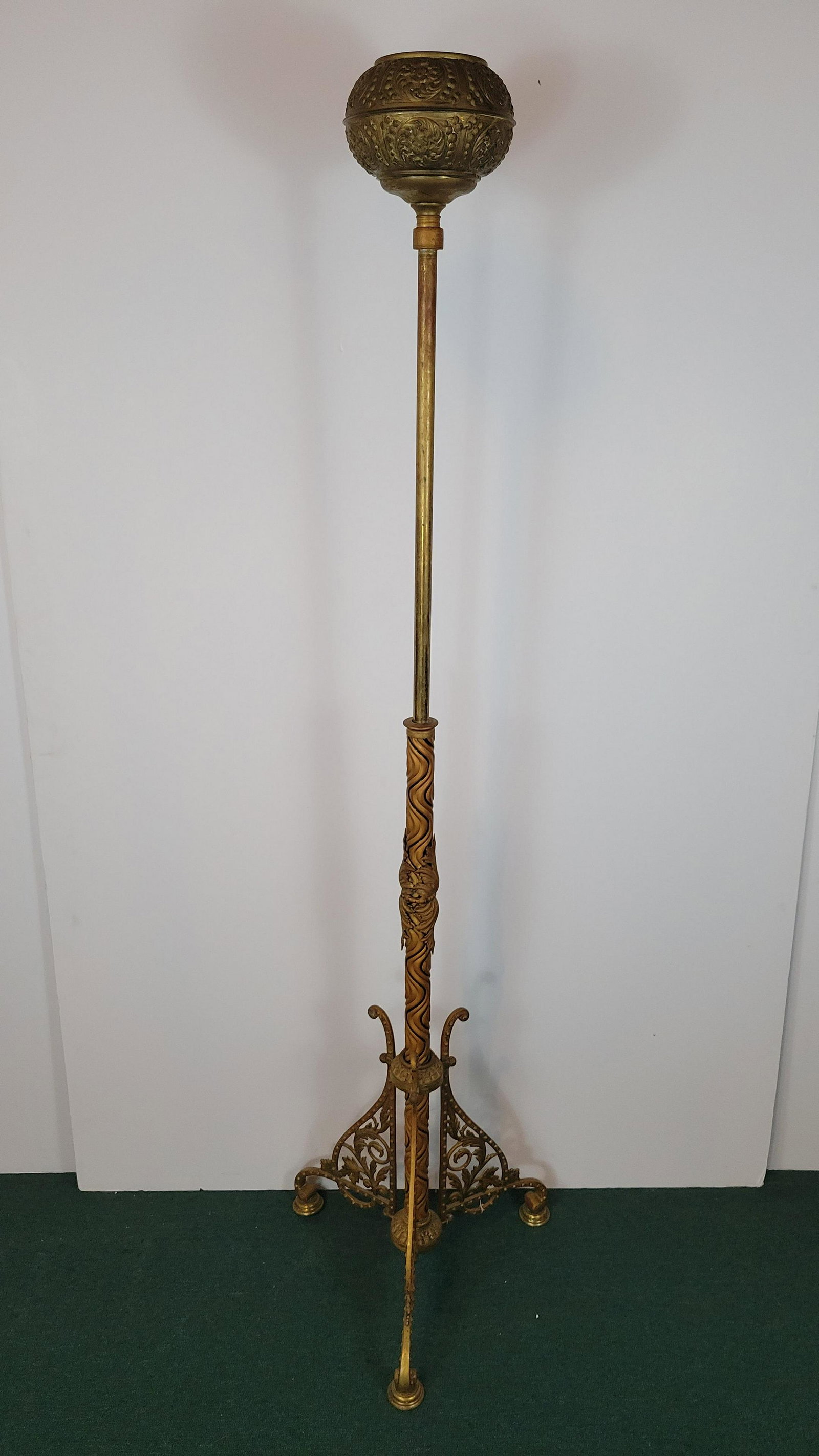 B. Hollings & Co Piano Lamp: 17 1/2" wide X 17 1/2" deep X 67 1/2" high. IMPORTANT: Before bidding, please read the terms and conditions. When you registered for the auction you agreed to these terms and will be required to compl