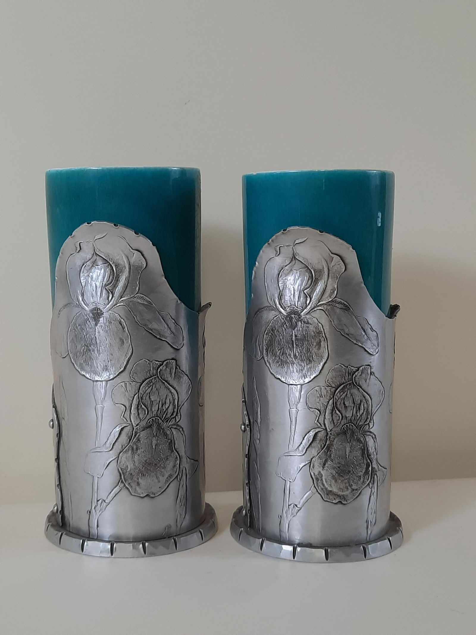 Pr. Wendell August Forge Pewter and Ceramic Vases (1 of 2)