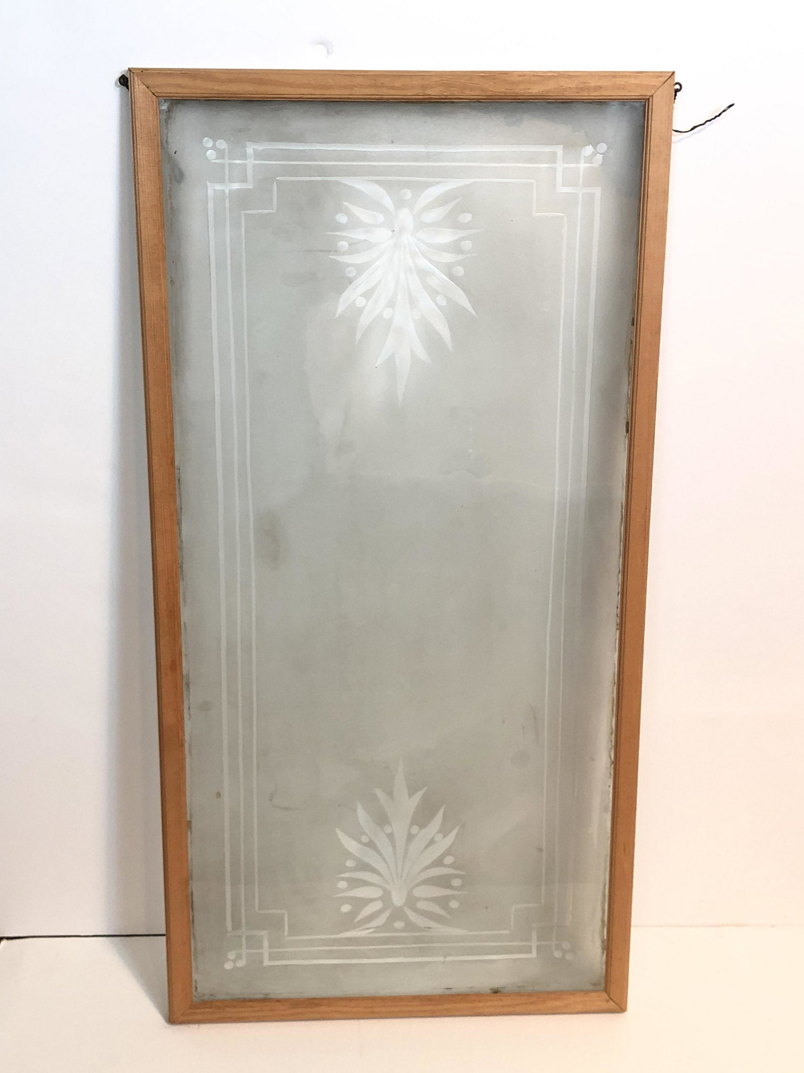 Etched Glass Window Pane (1 of 2)