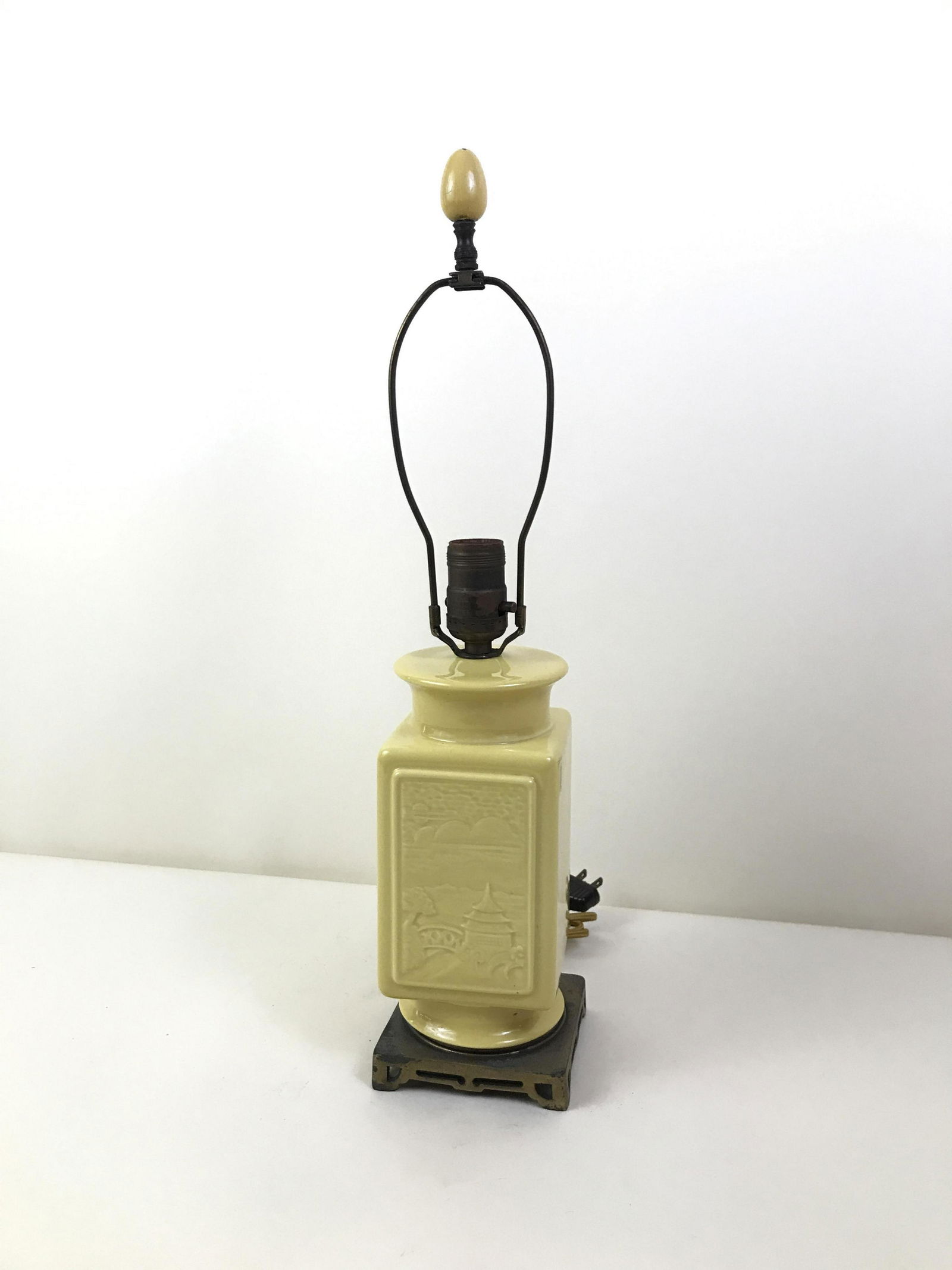 Yellow Glaze Asian Vase Mounted As Lamp (1 of 2)