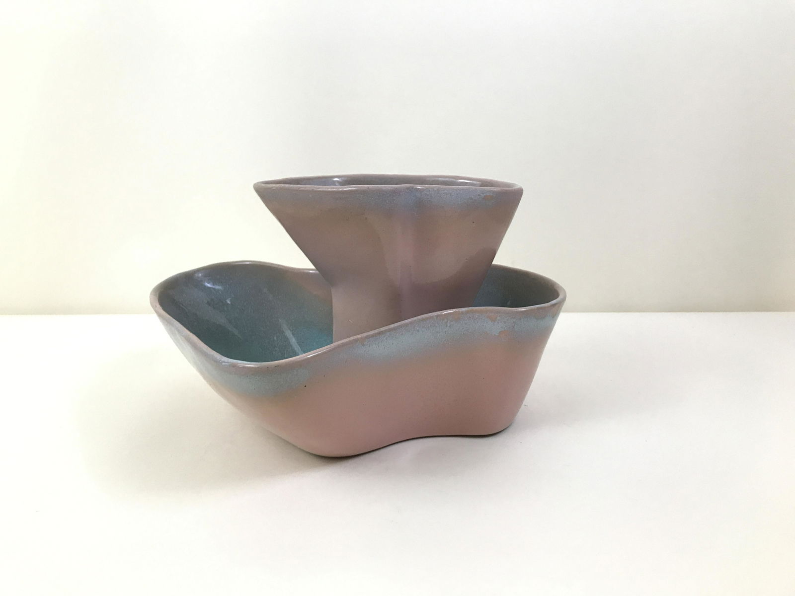 Glidden Art Pottery Double Bowl (1 of 4)