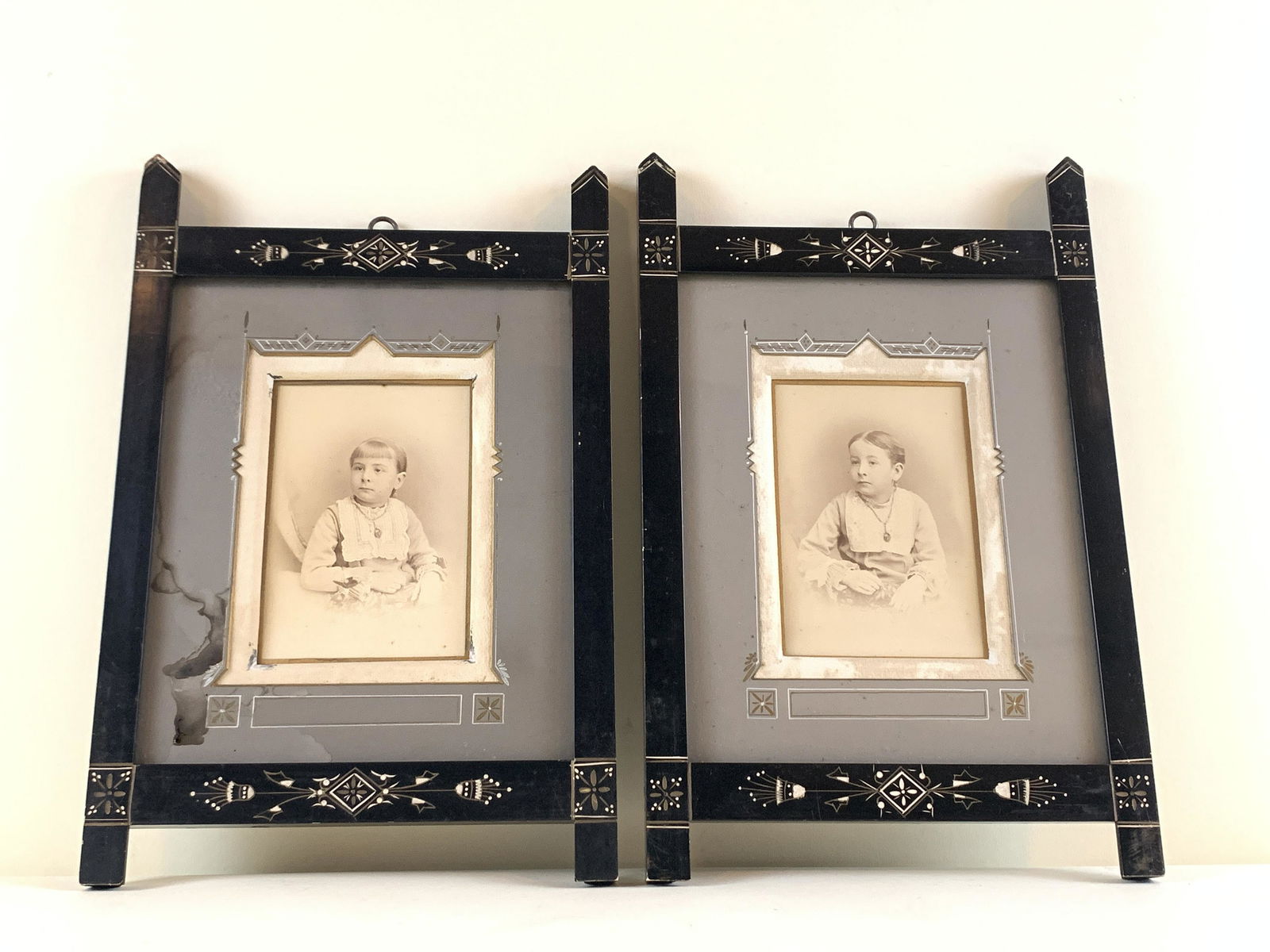 2 Victorian Ebonised Frames with Photos (1 of 5)
